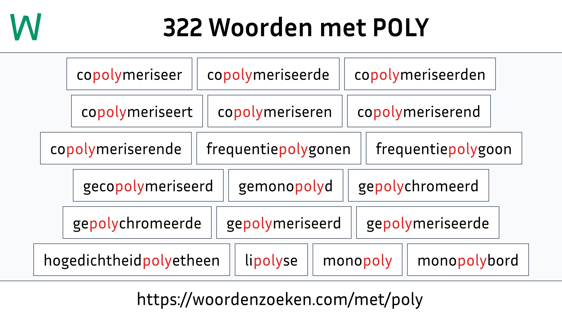 Woorden met POLY