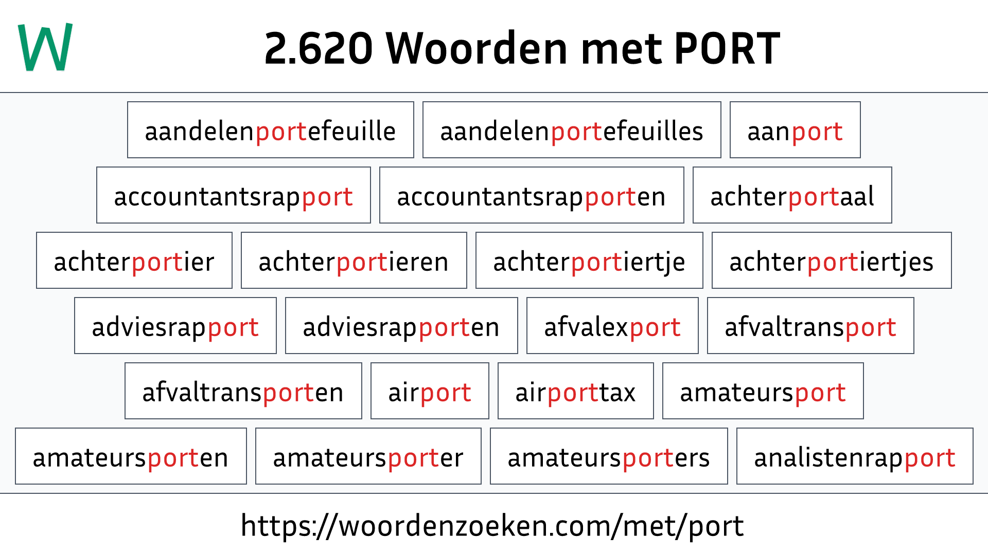 Woorden met PORT