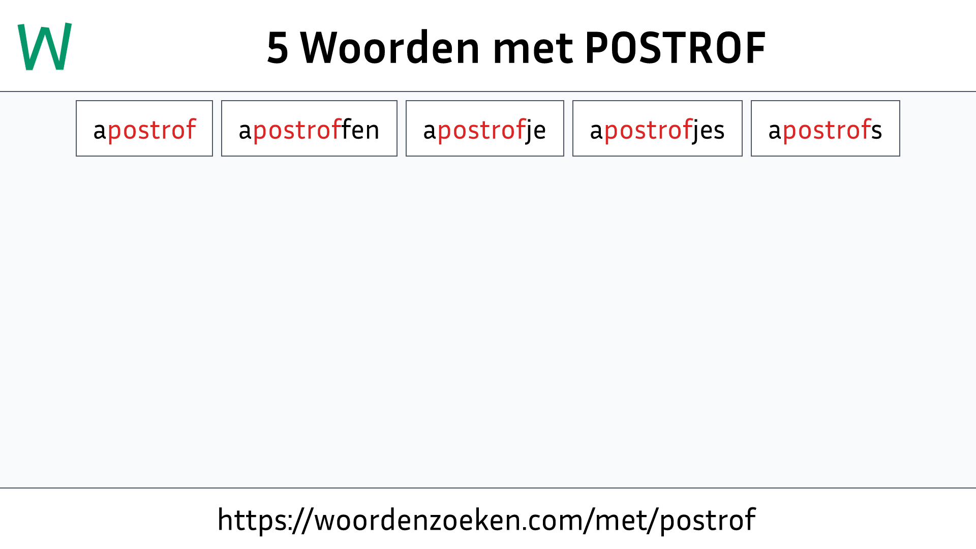 Woorden met POSTROF