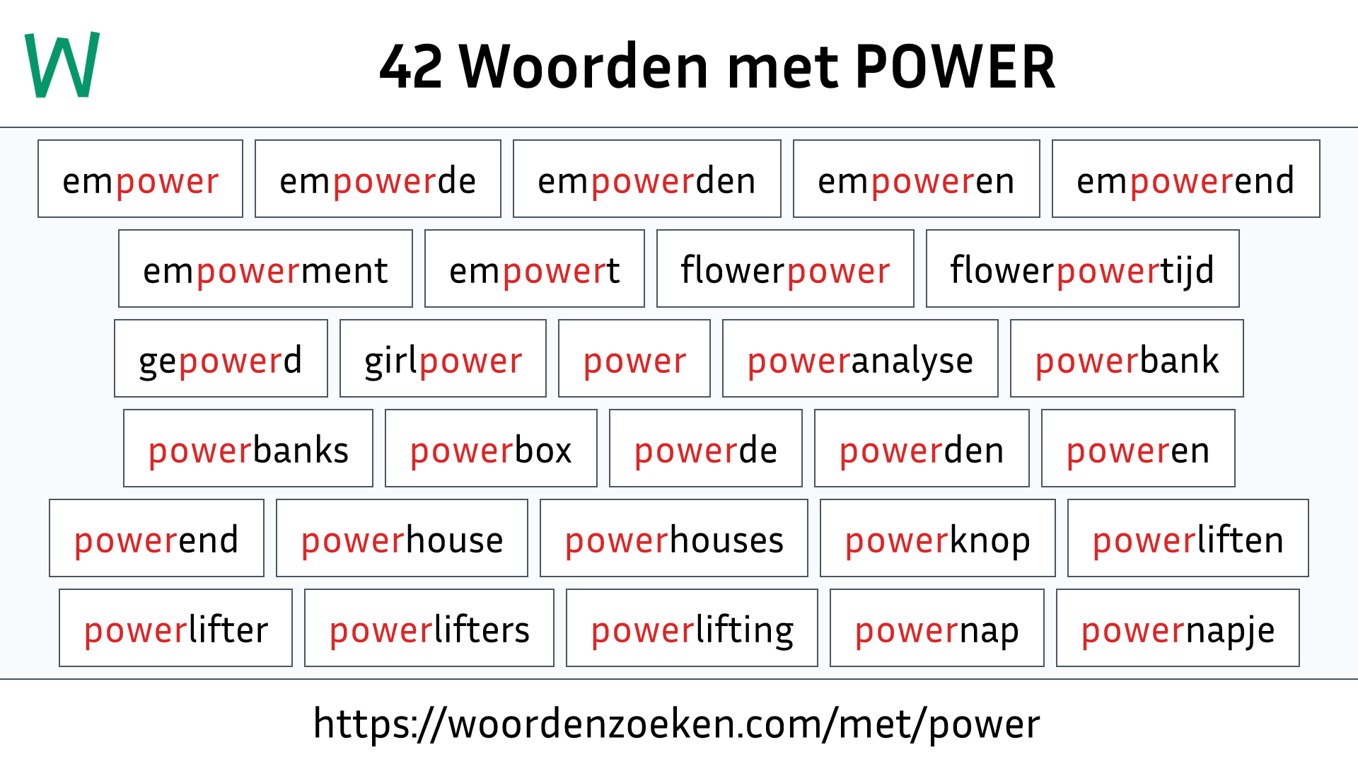 Woorden met POWER