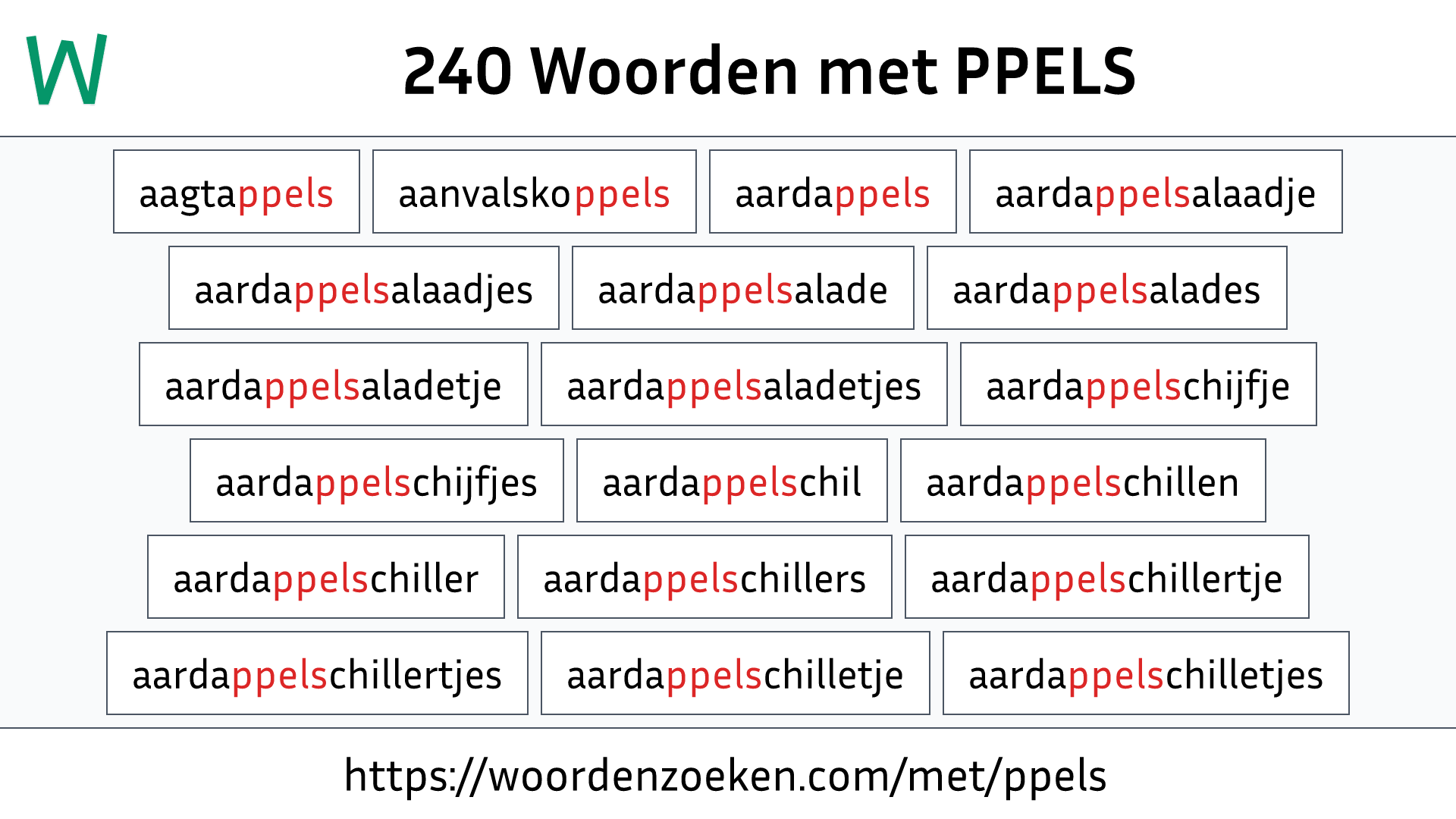Woorden met PPELS