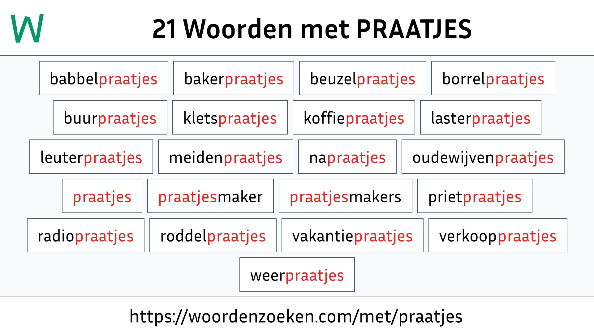 Woorden met PRAATJES