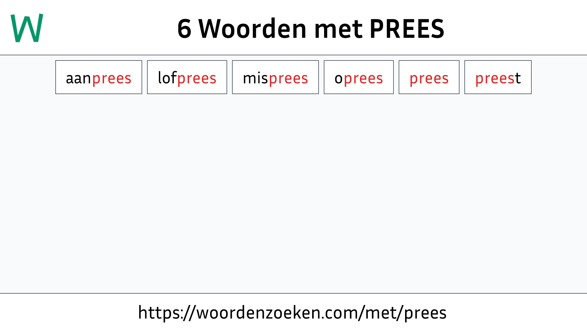 Woorden met PREES