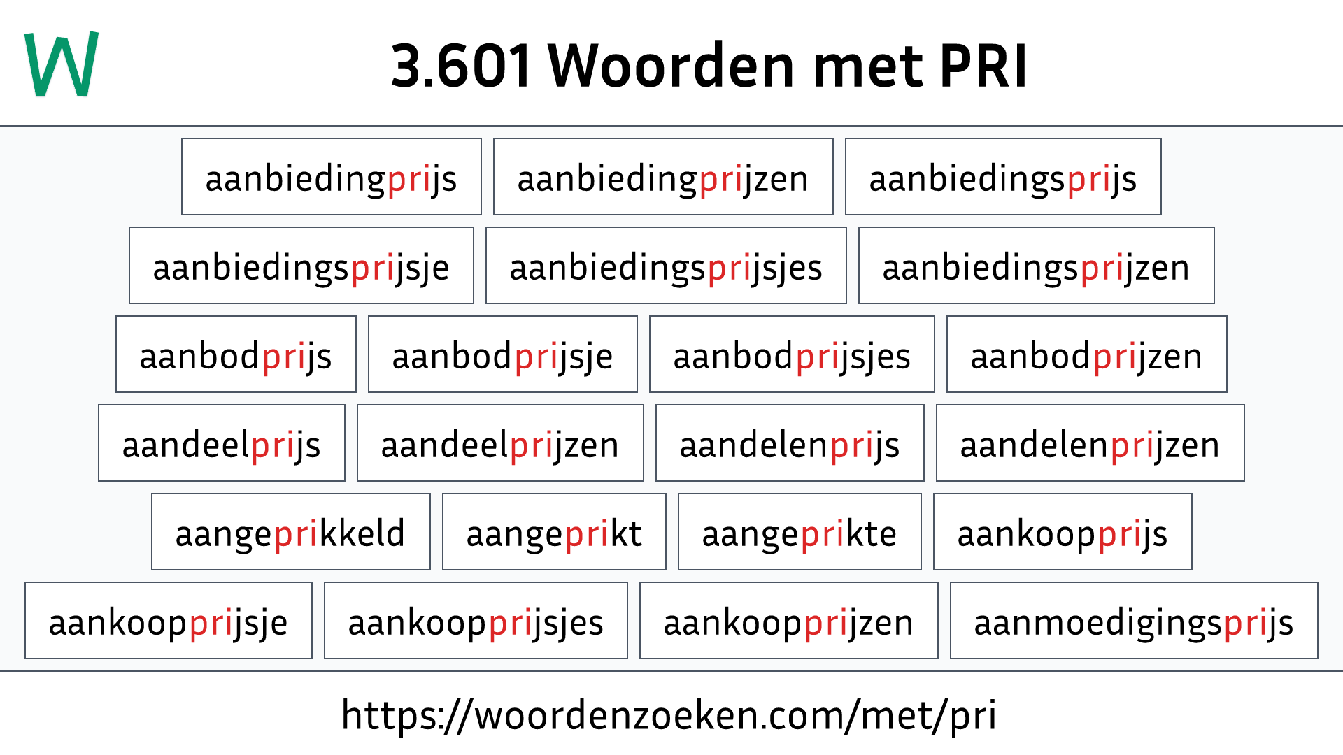 Woorden met PRI