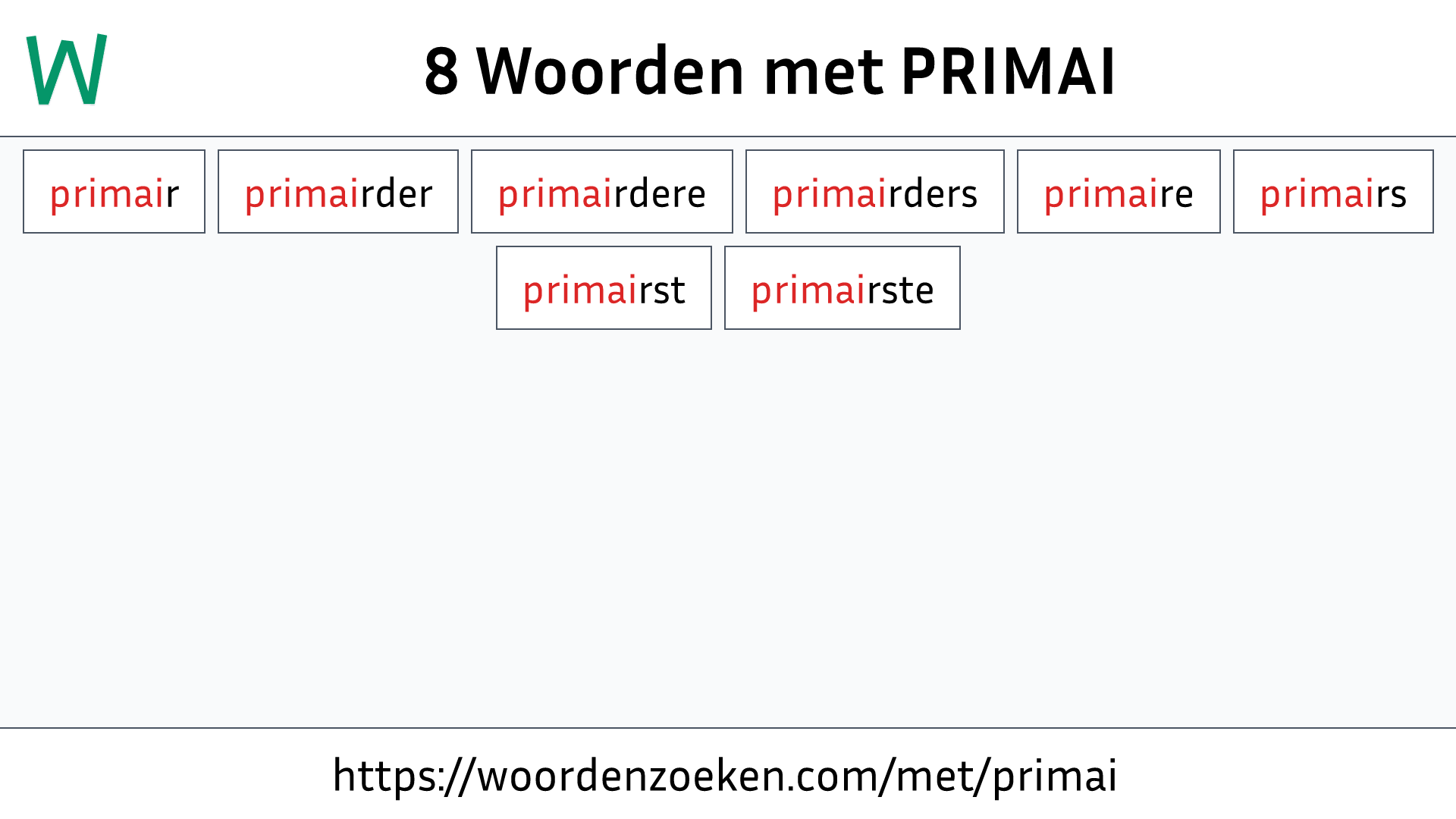 Woorden met PRIMAI