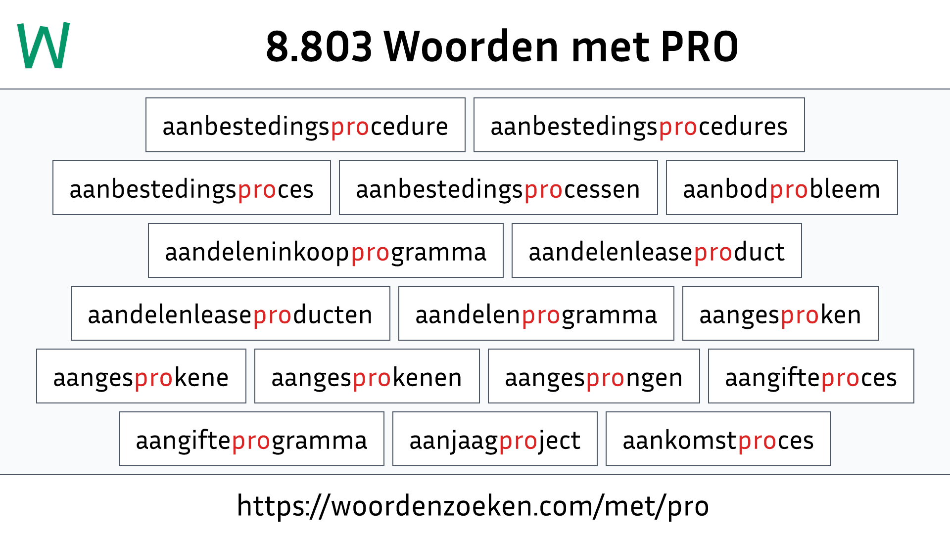 Woorden met PRO