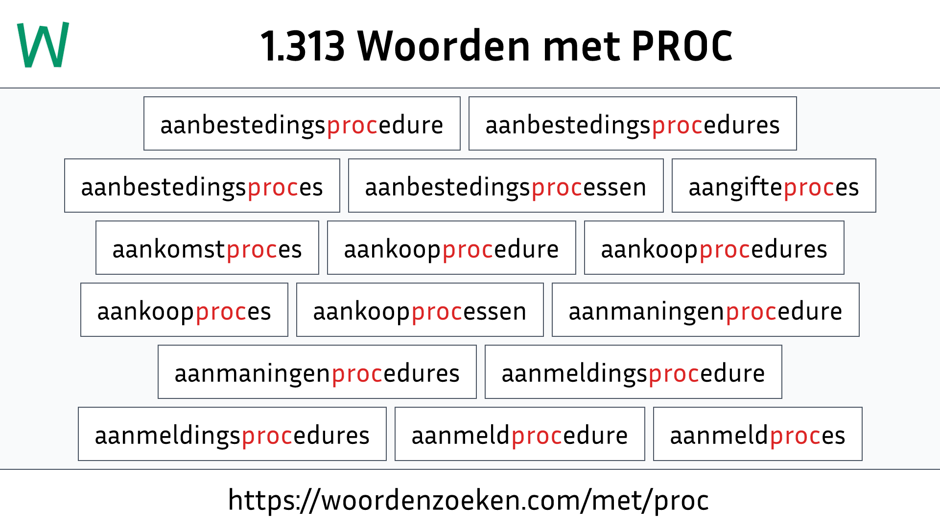 Woorden met PROC
