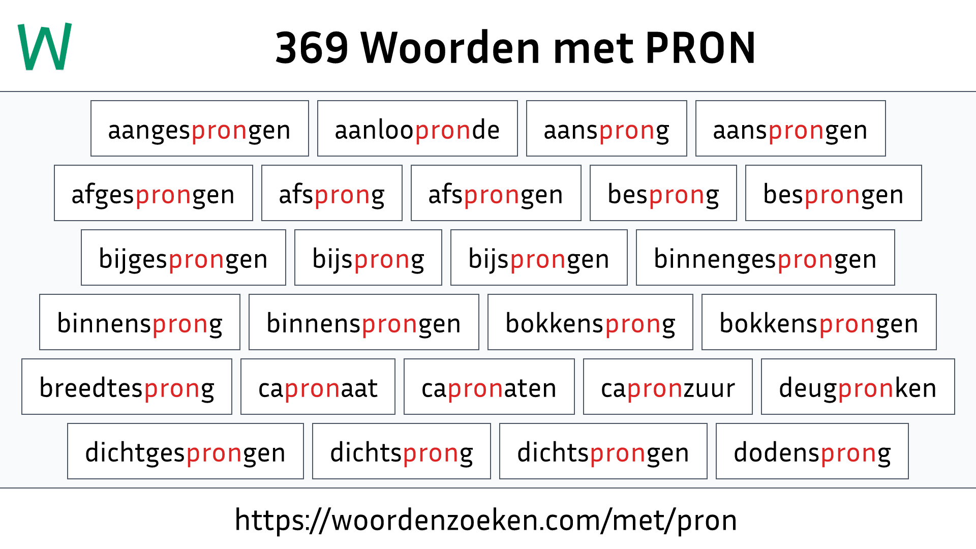 Woorden met PRON