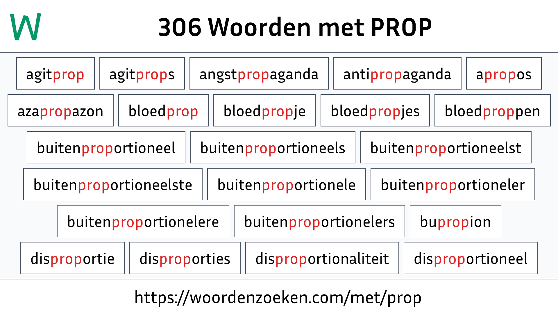 Woorden met PROP