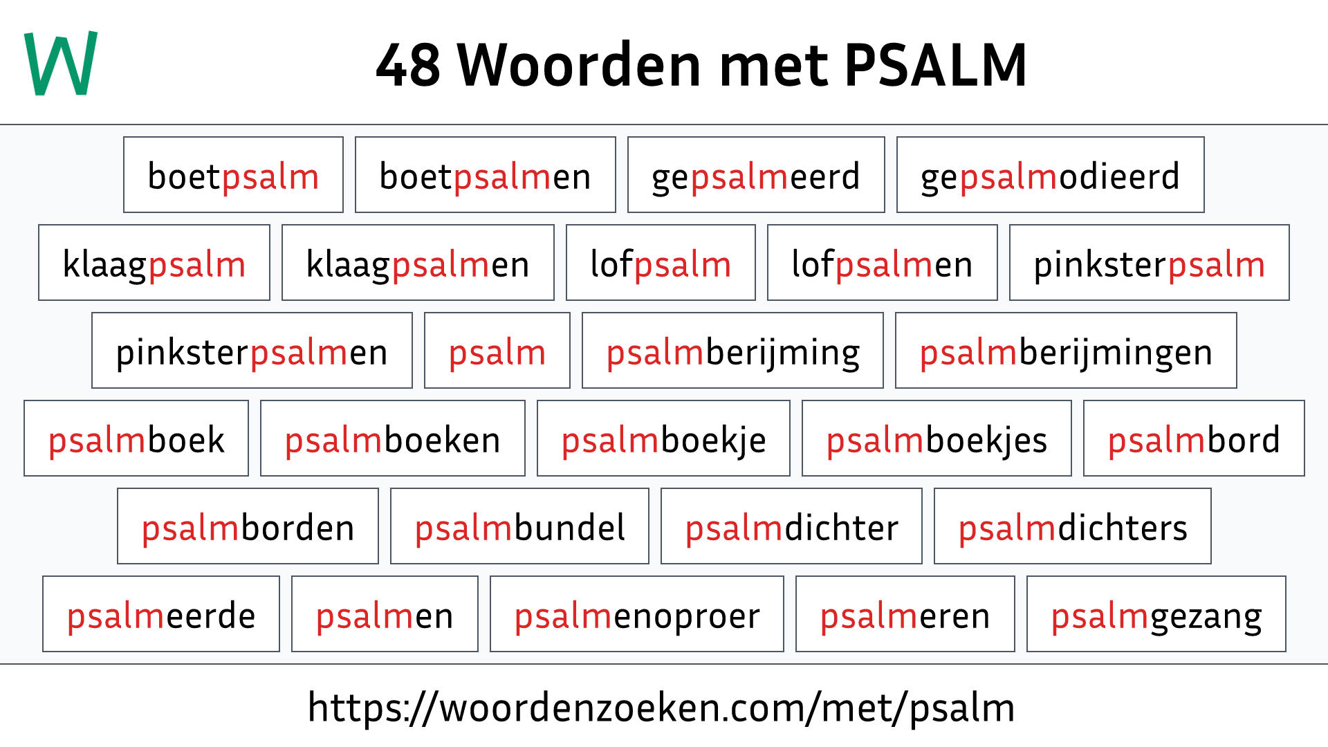 Woorden met PSALM