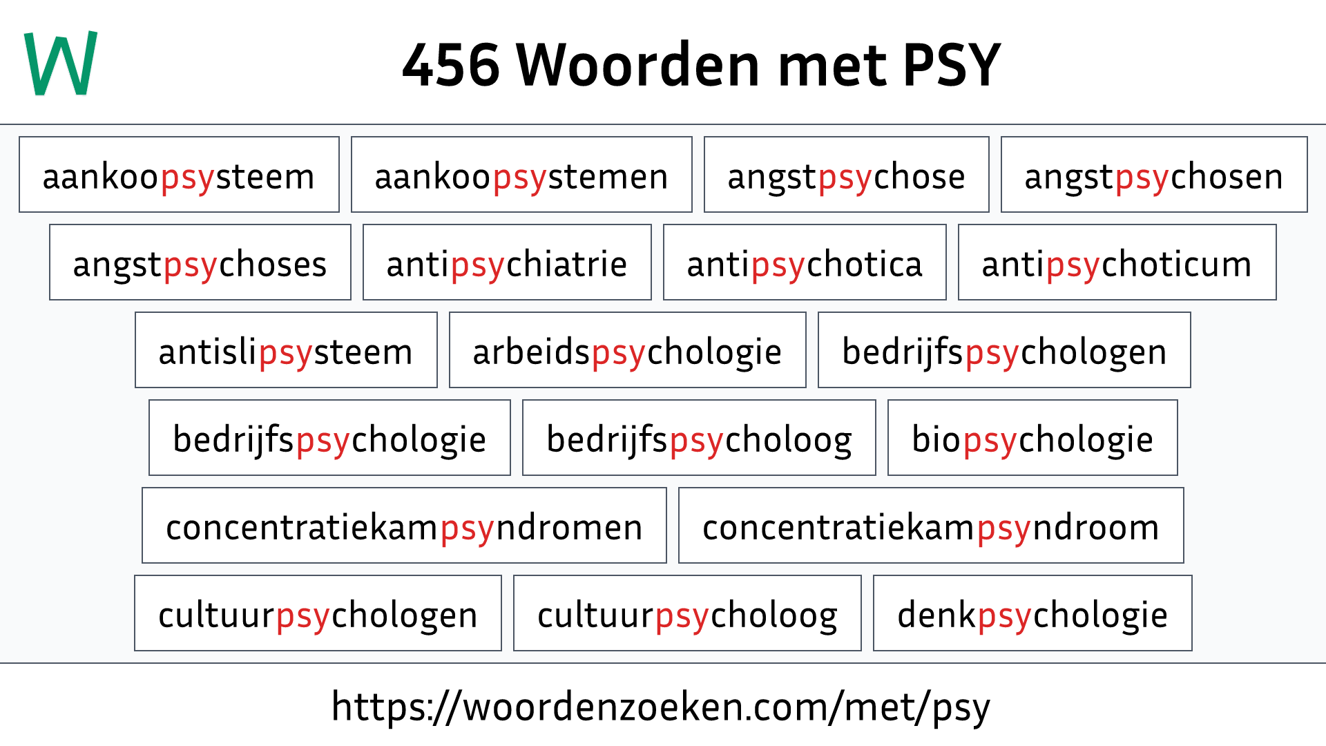 Woorden met PSY