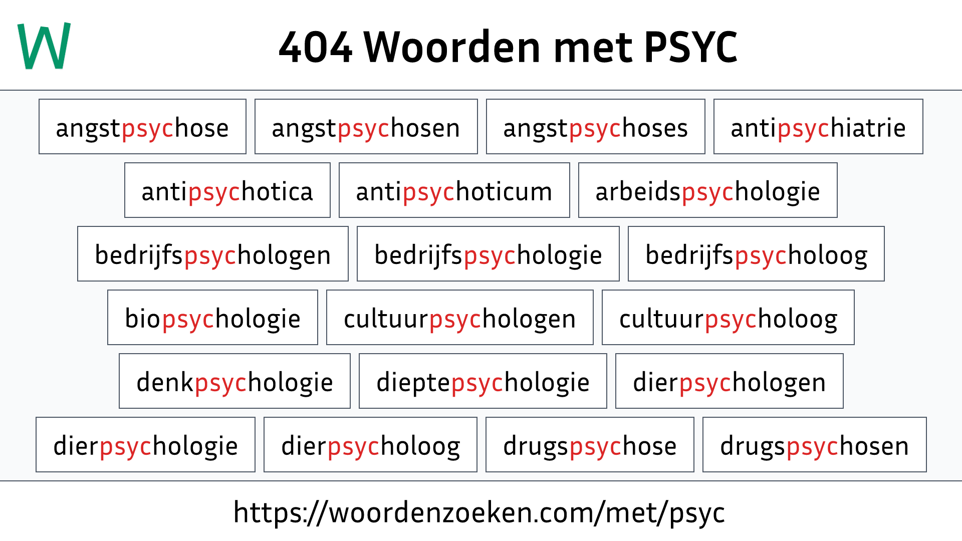 Woorden met PSYC