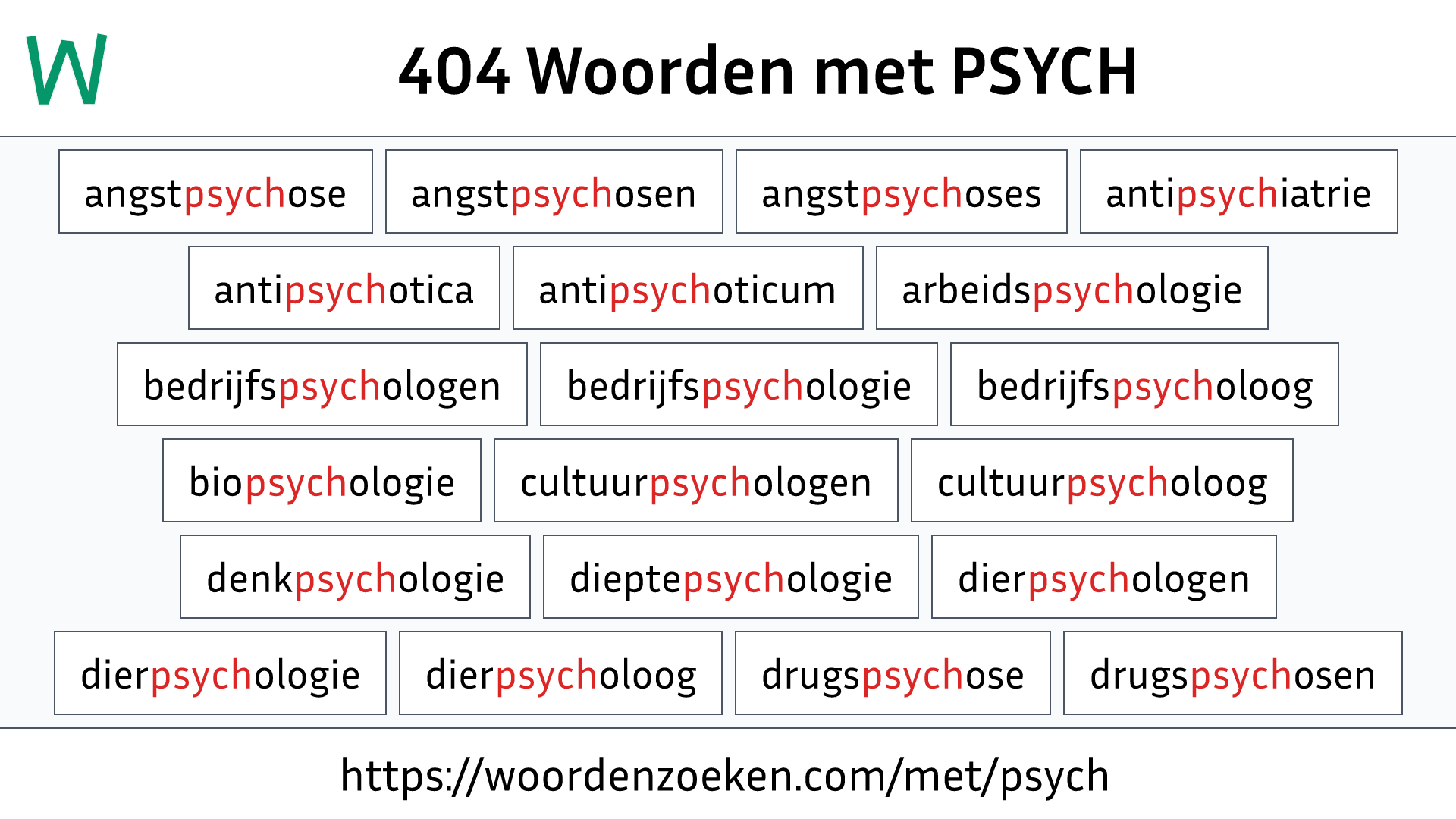 Woorden met PSYCH