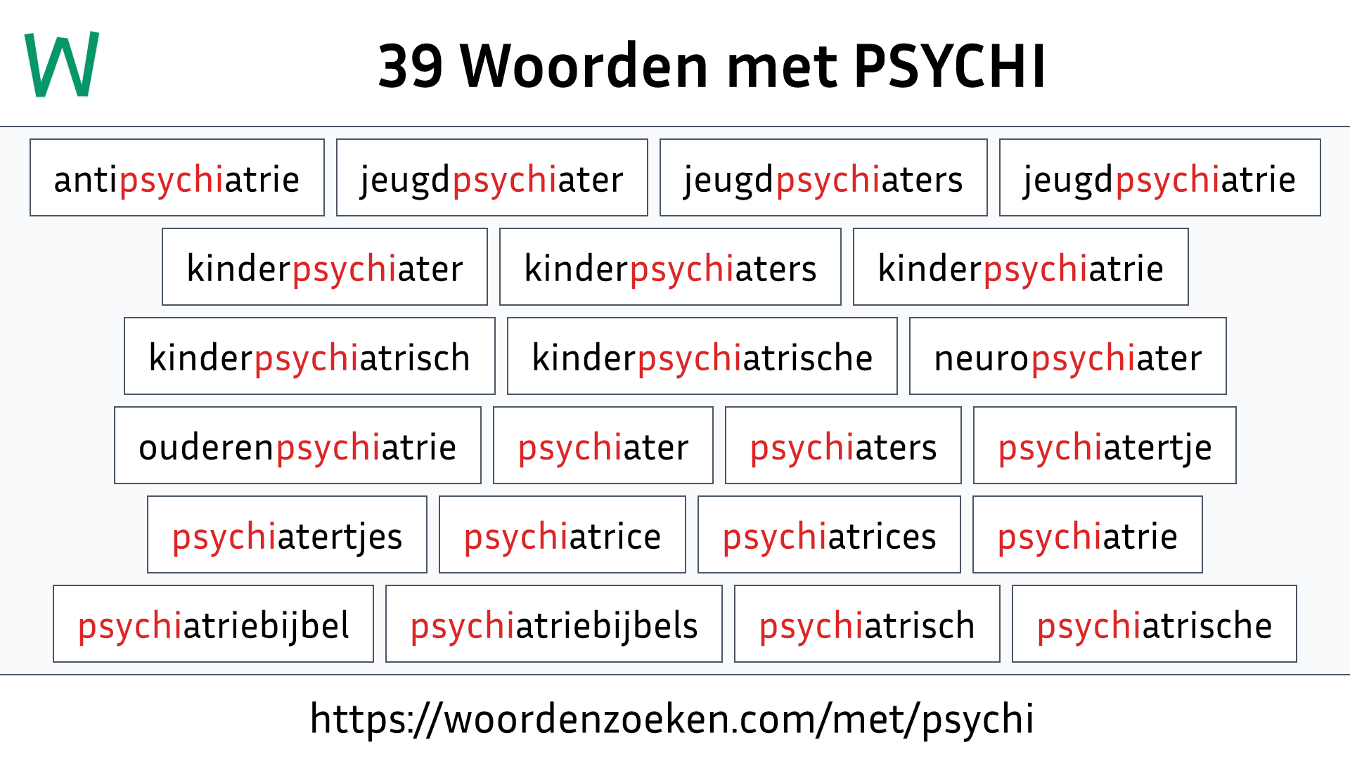 Woorden met PSYCHI