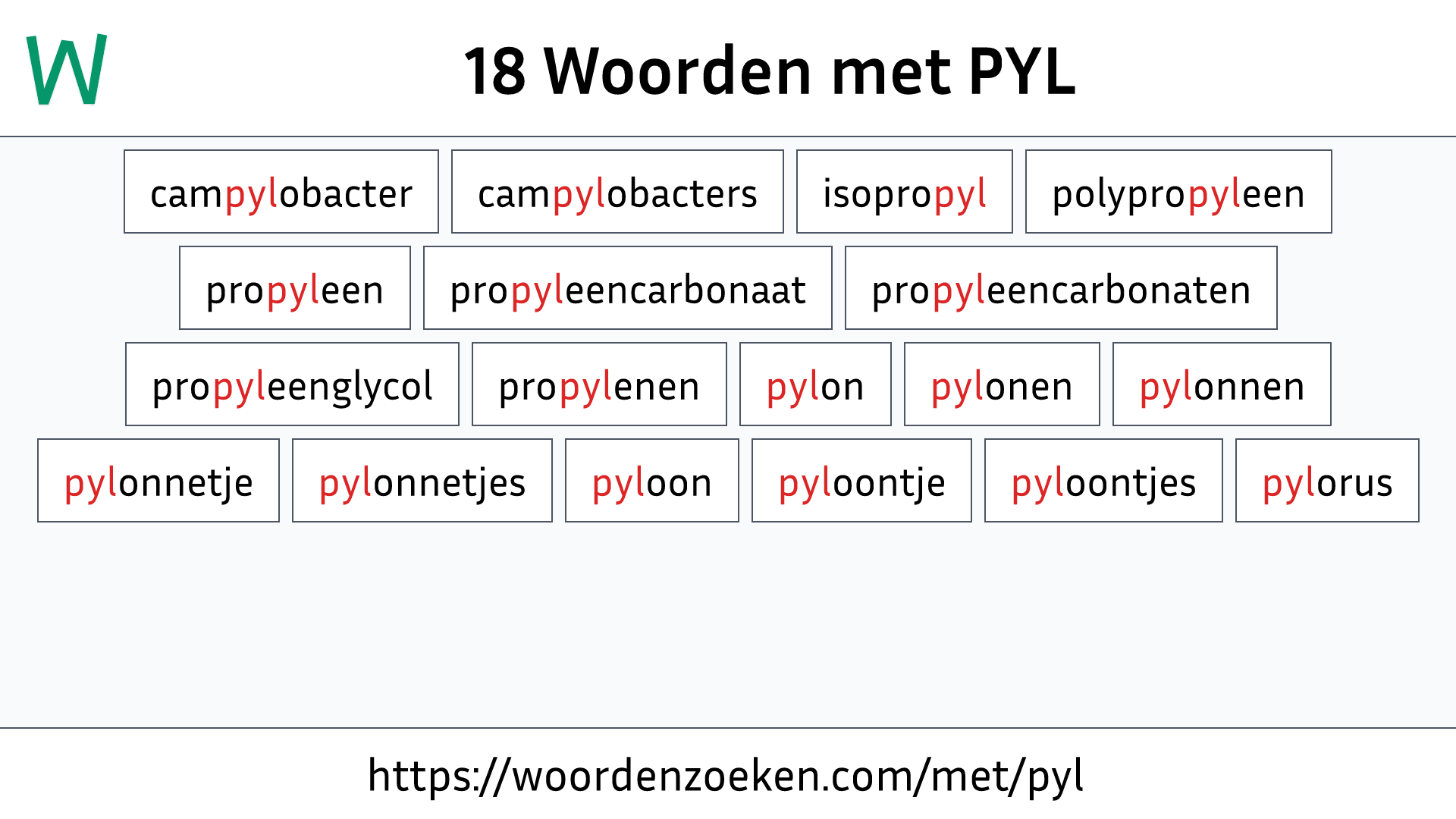 Woorden met PYL