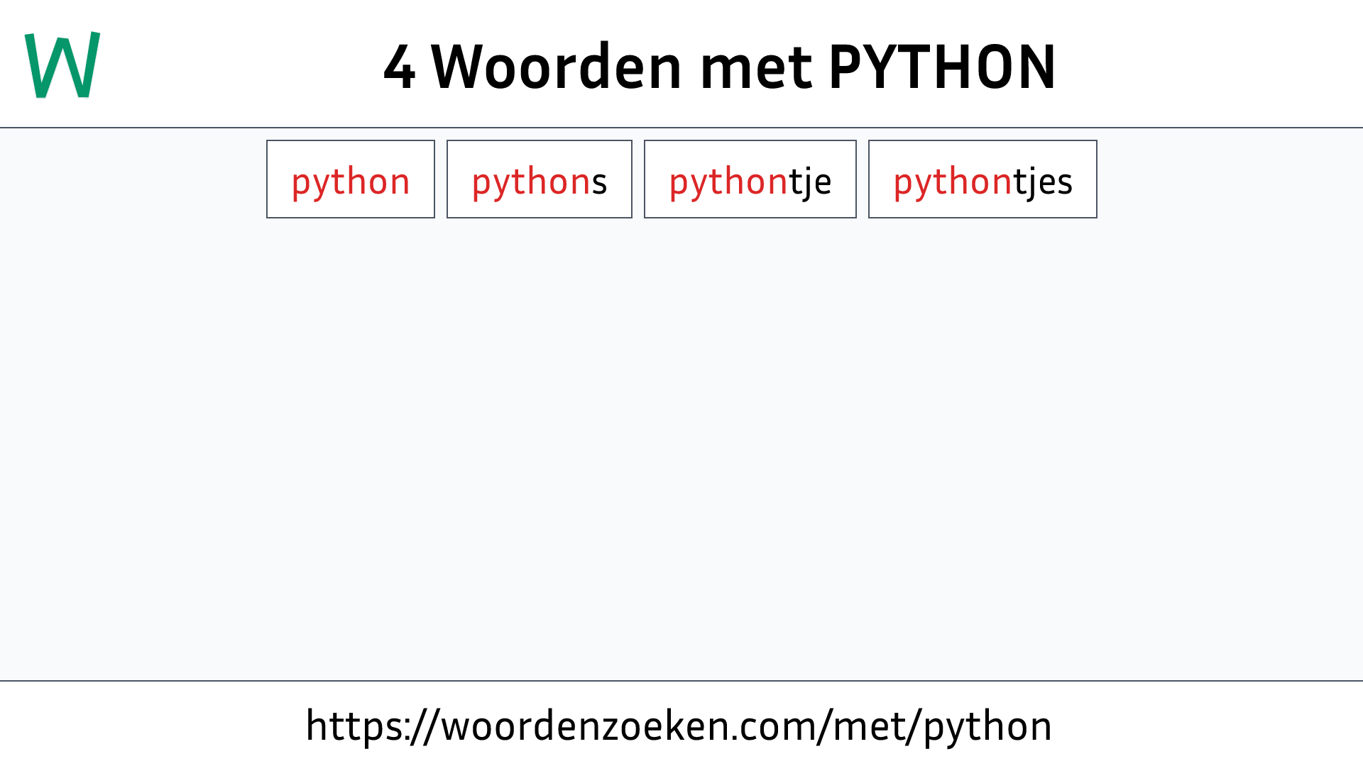 Woorden met PYTHON