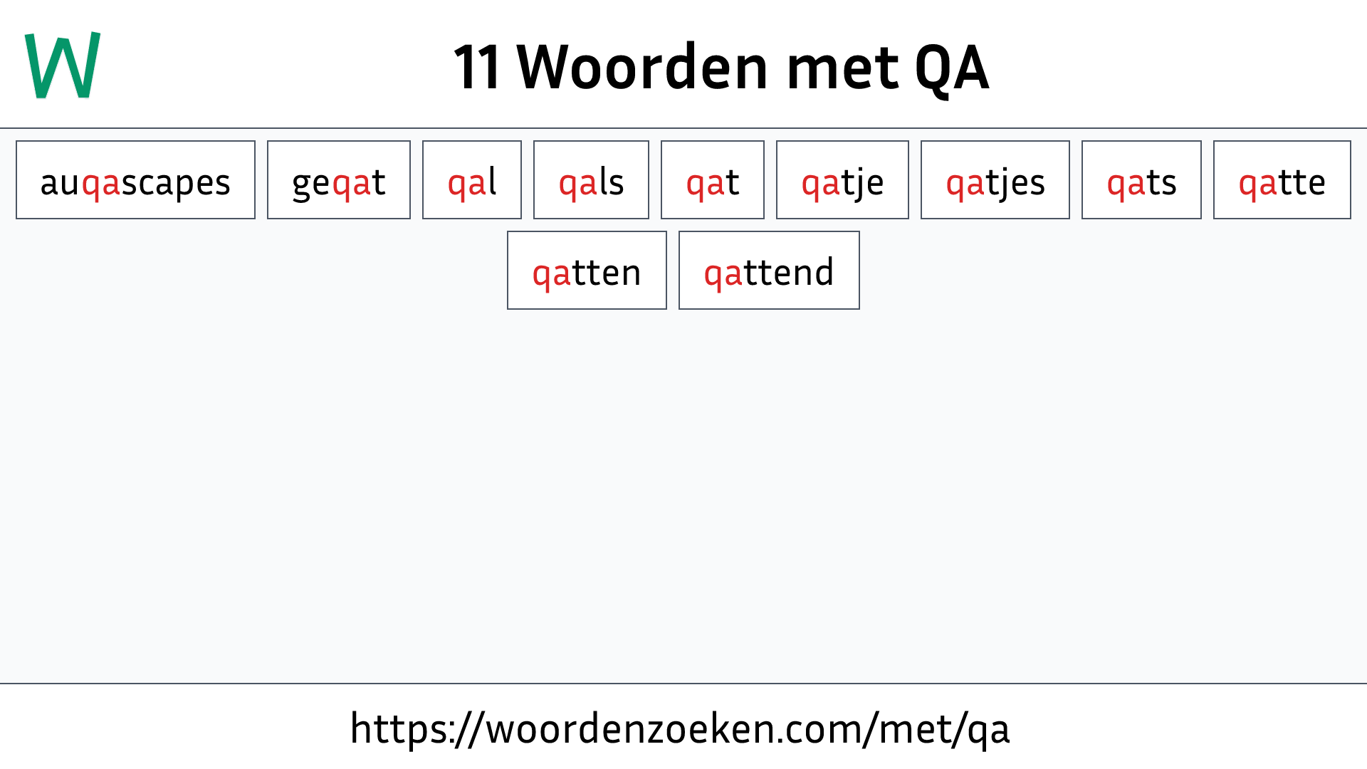 Woorden met QA