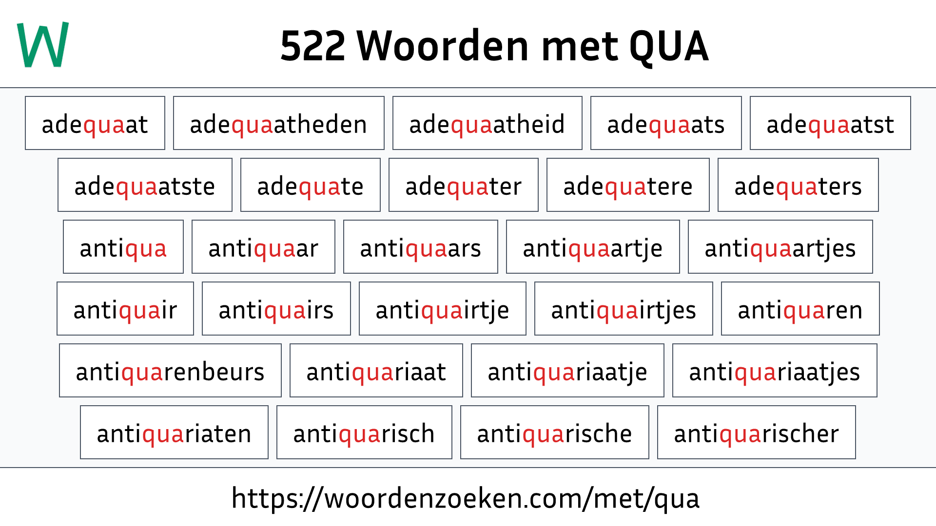 Woorden met QUA