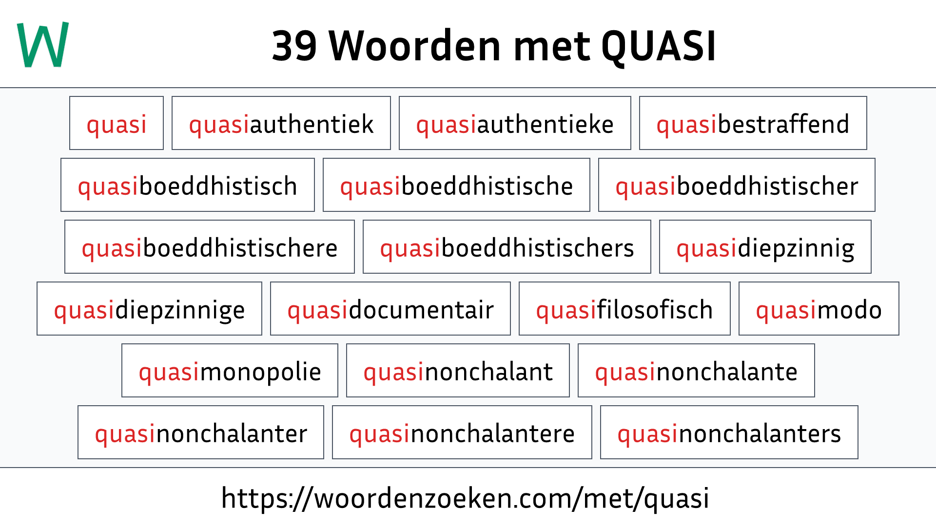 Woorden met QUASI