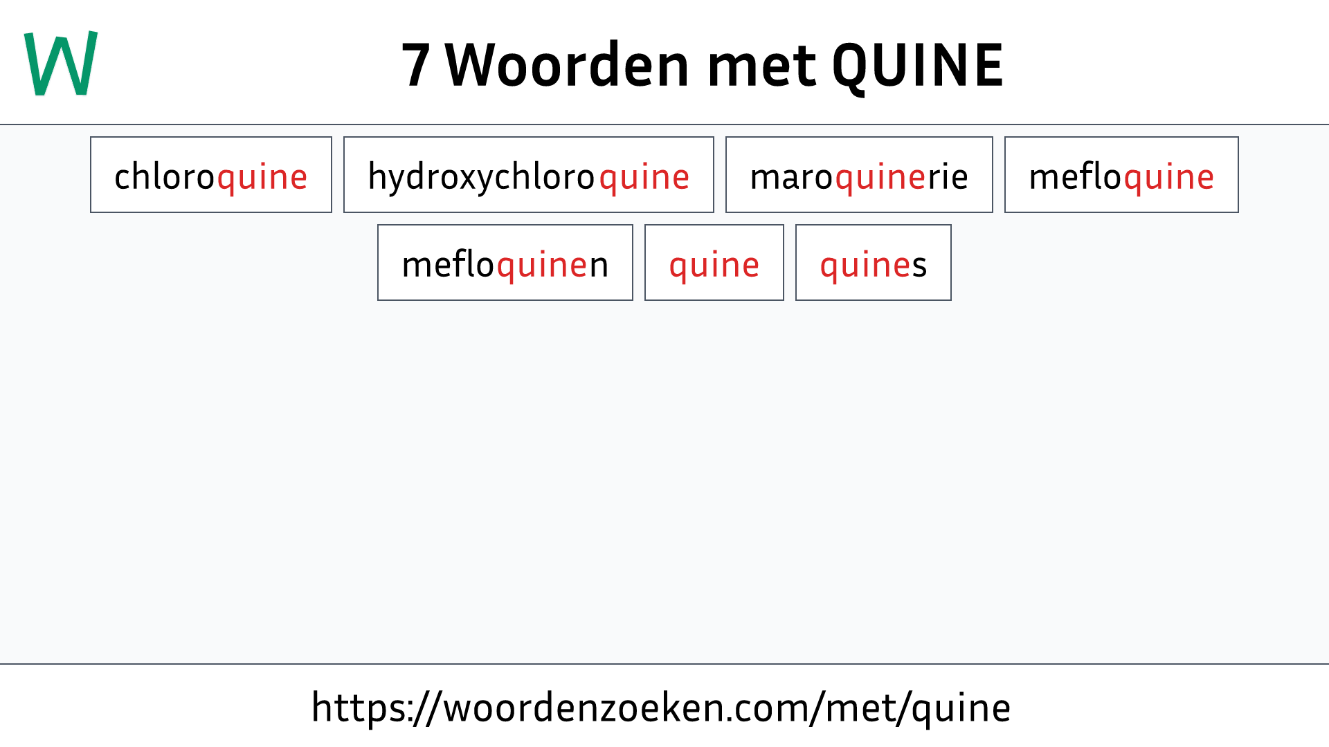 Woorden met QUINE