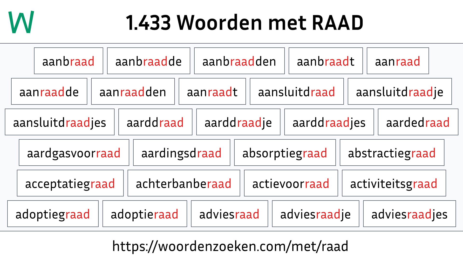 Woorden met RAAD