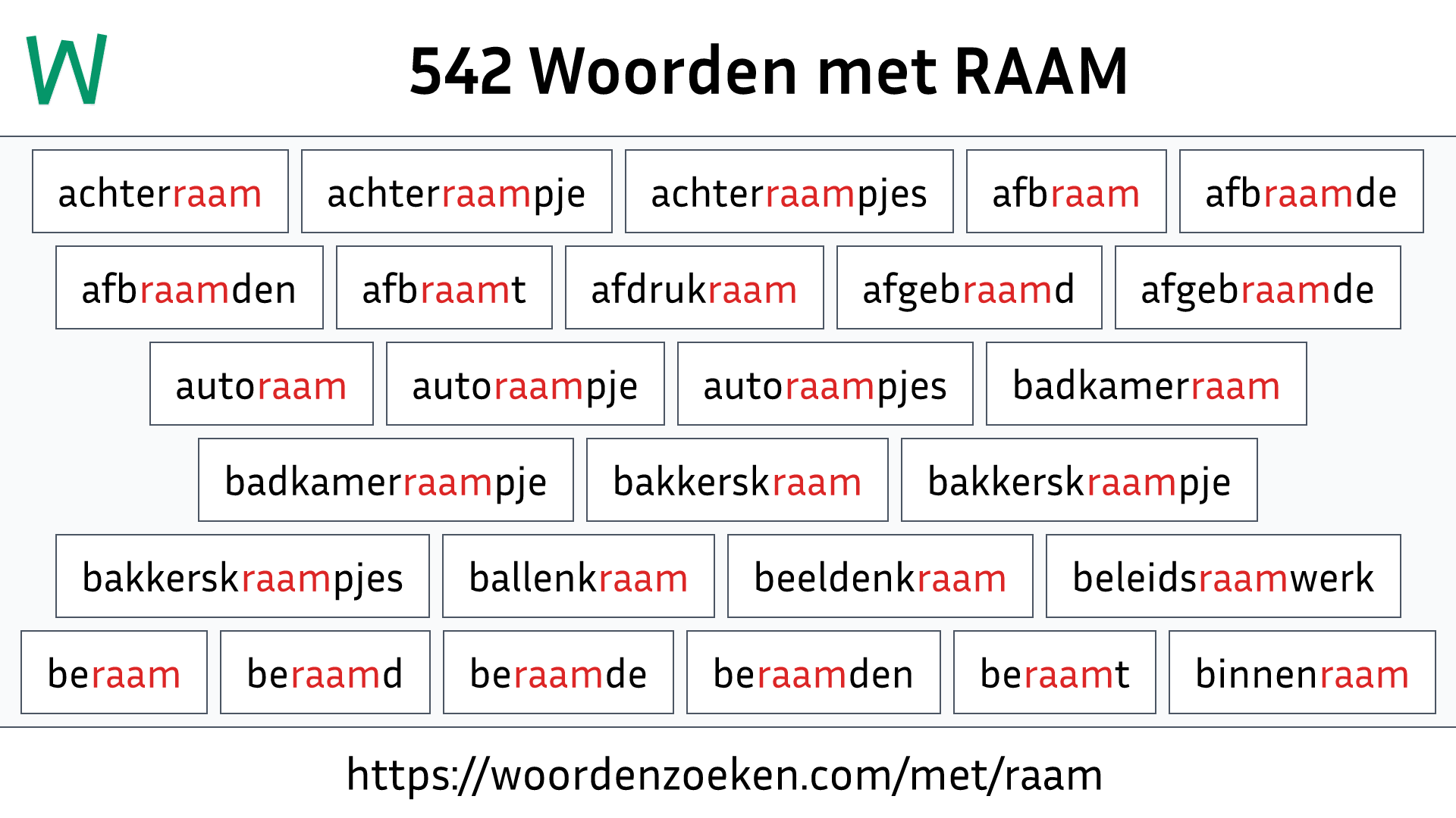 Woorden met RAAM