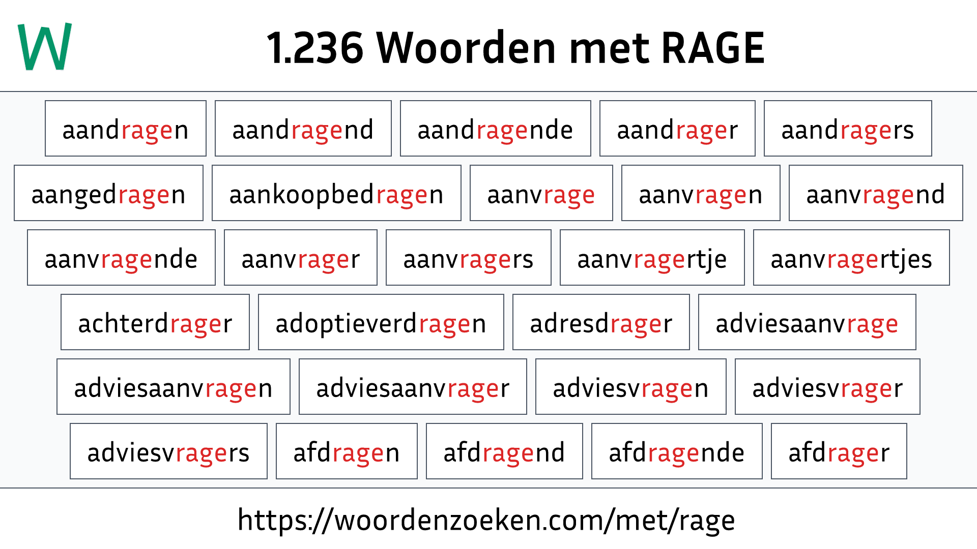 Woorden met RAGE