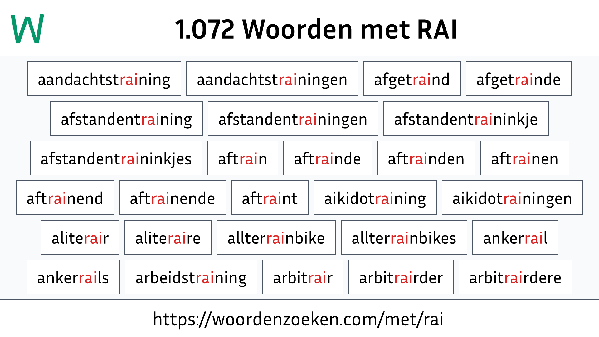 Woorden met RAI