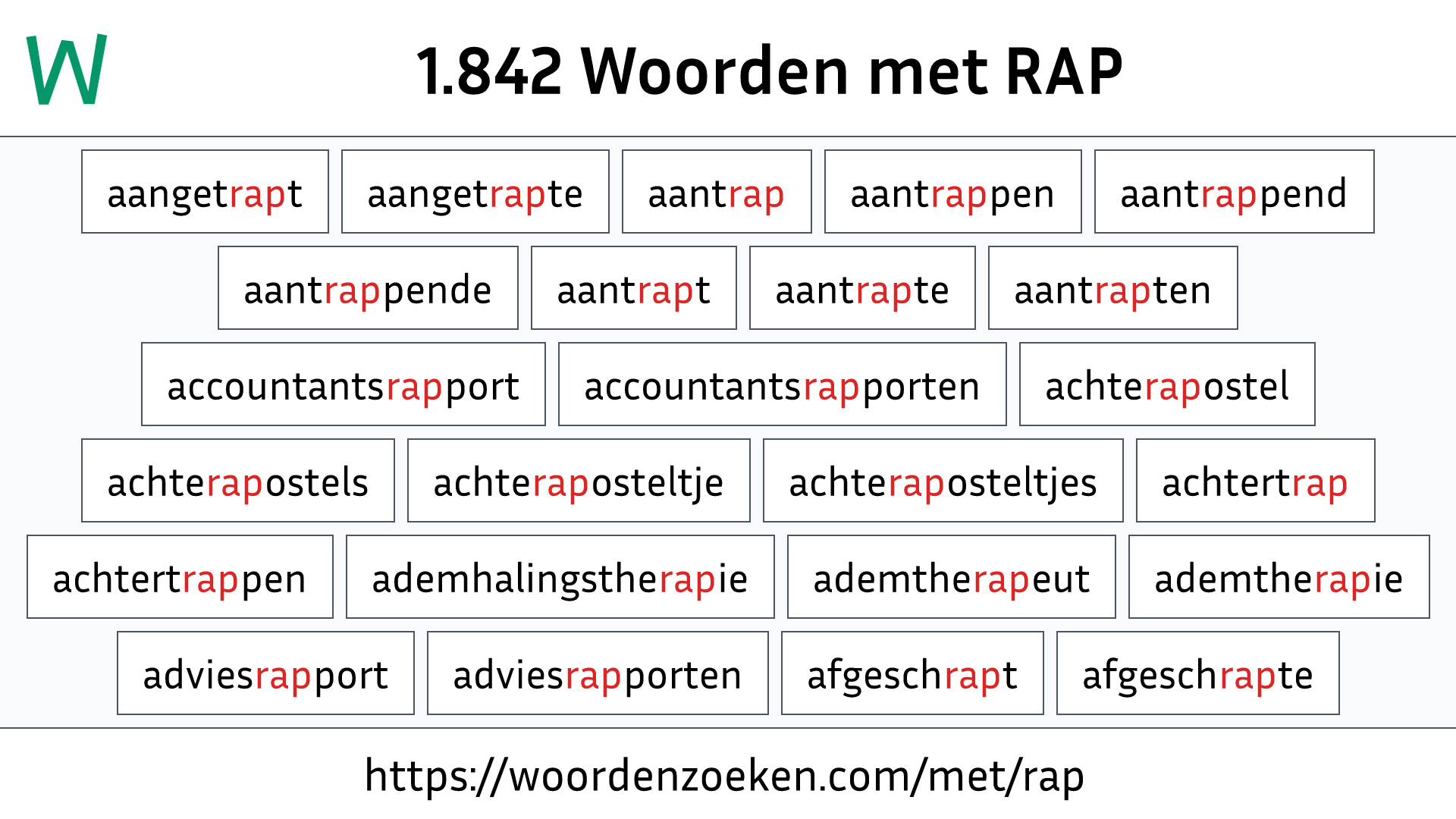 Woorden met RAP