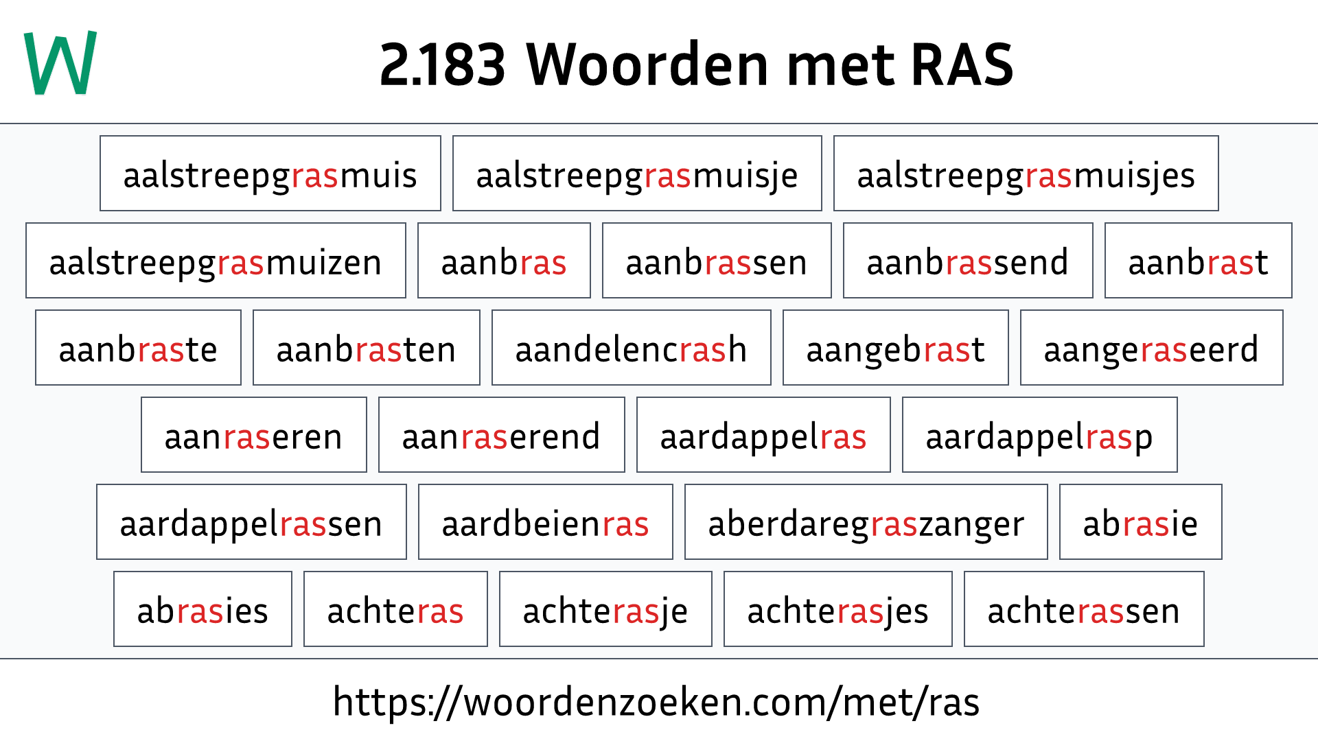 Woorden met RAS