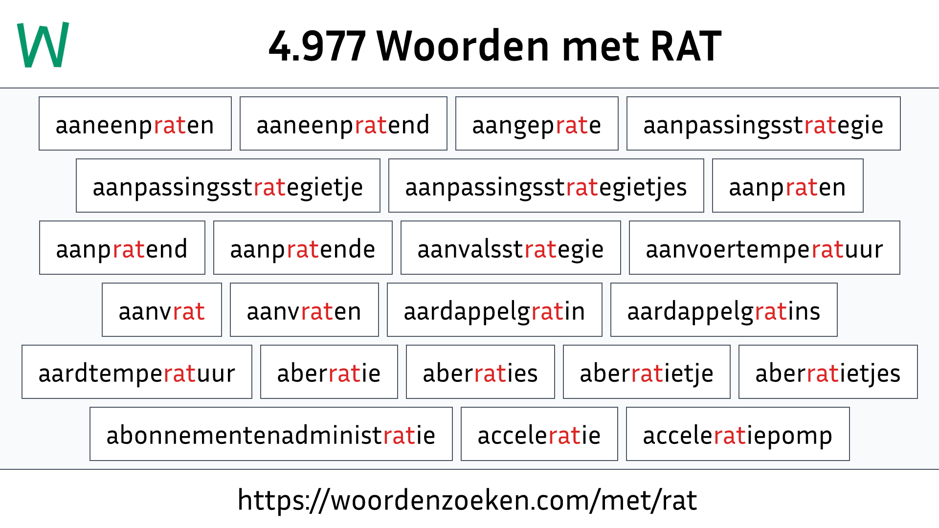 Woorden met RAT