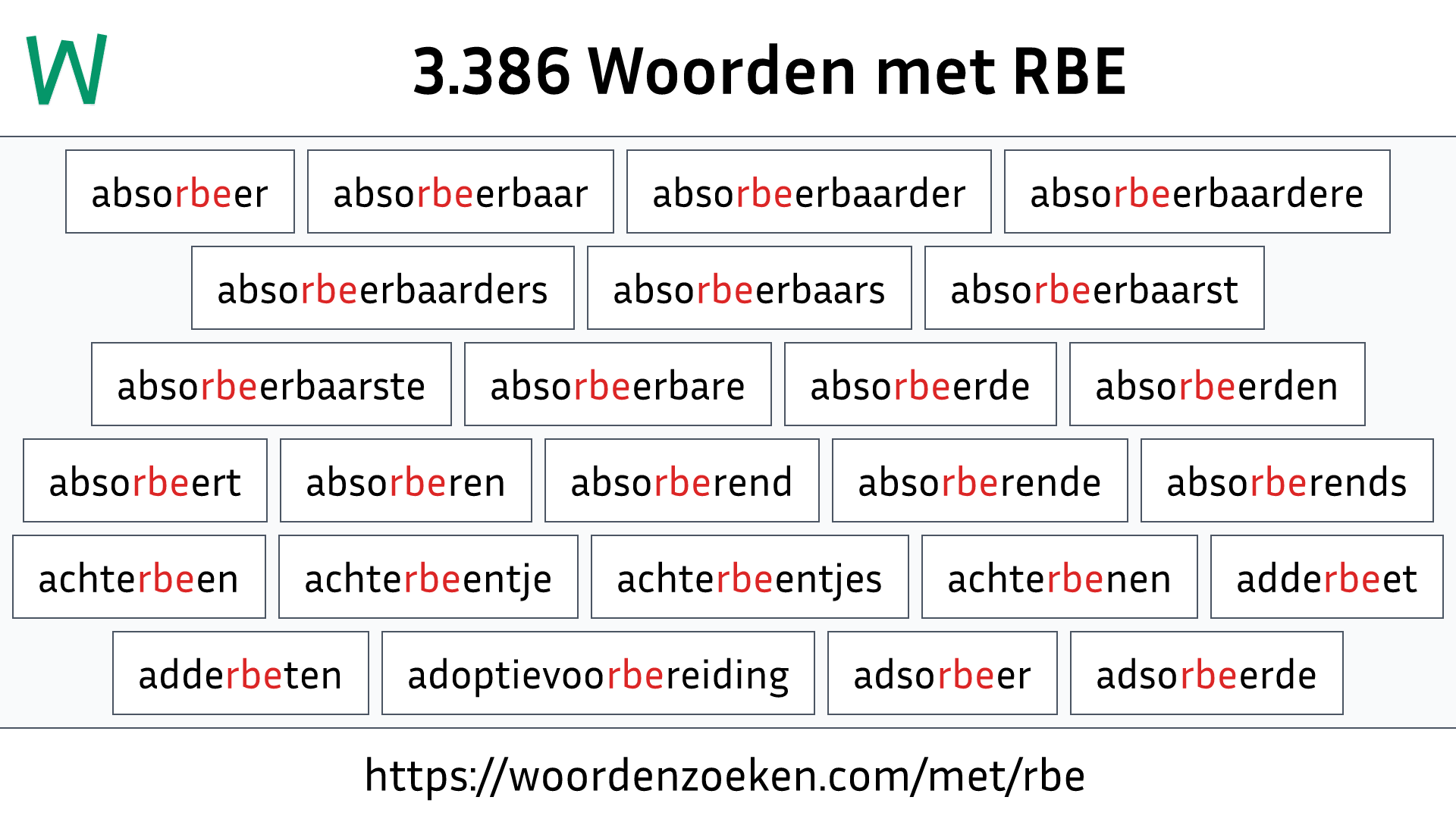 Woorden met RBE