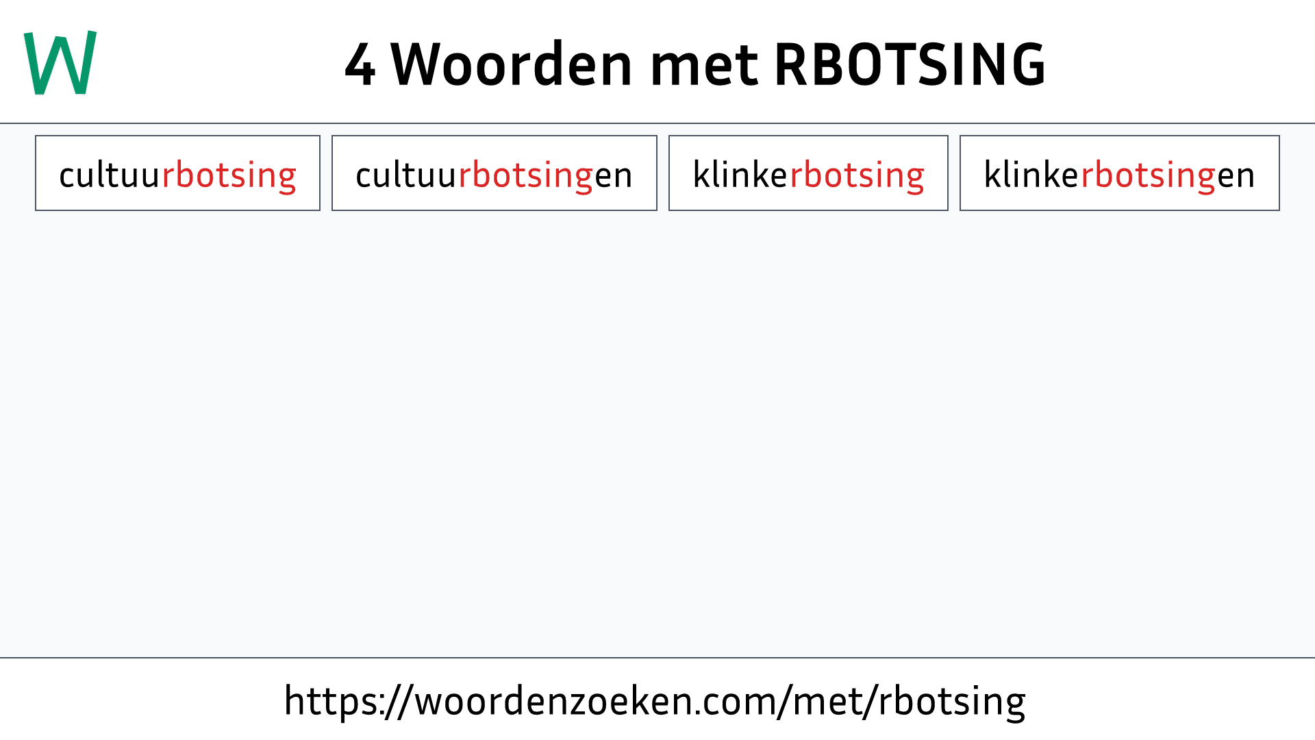 Woorden met RBOTSING