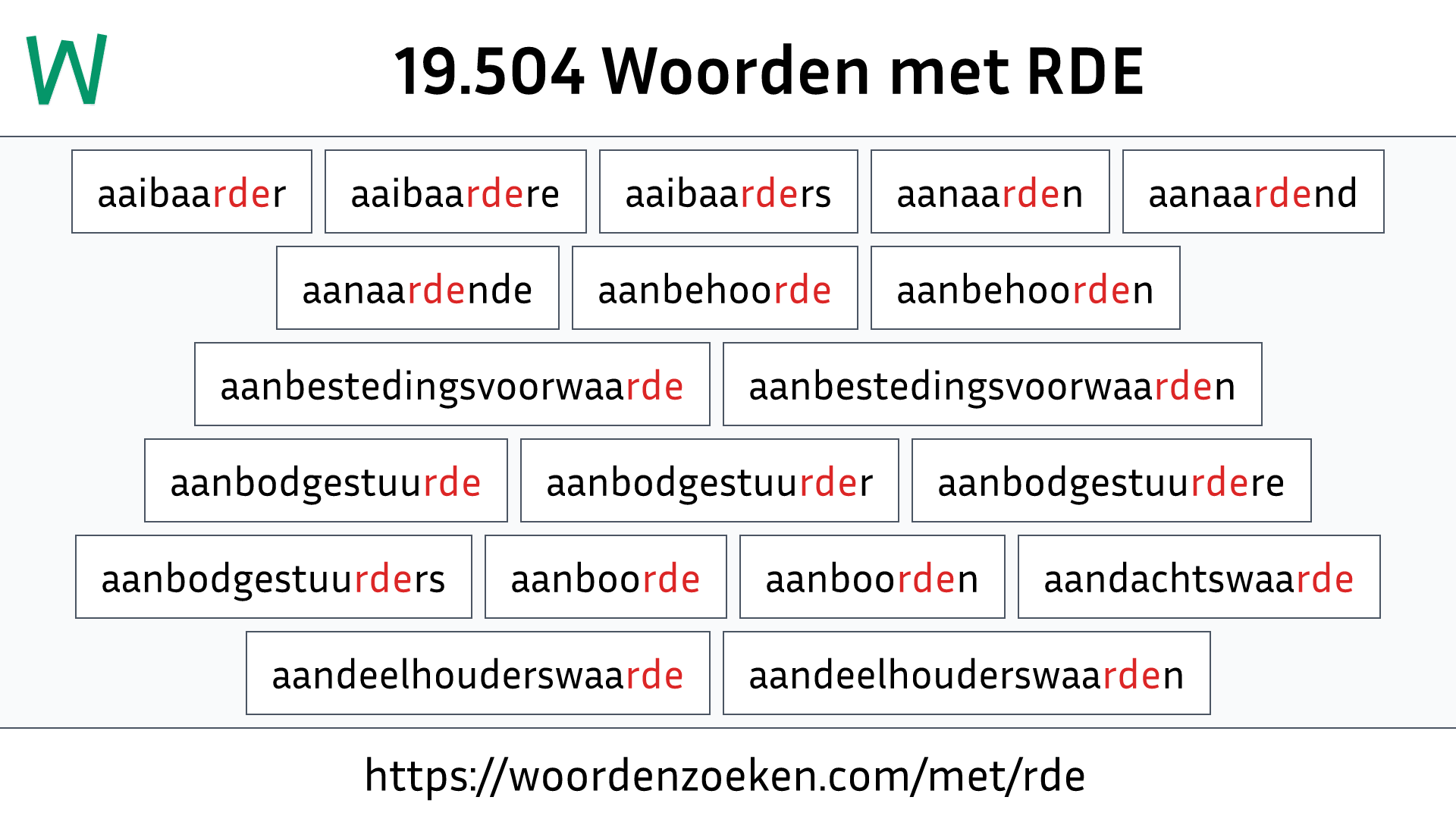 Woorden met RDE