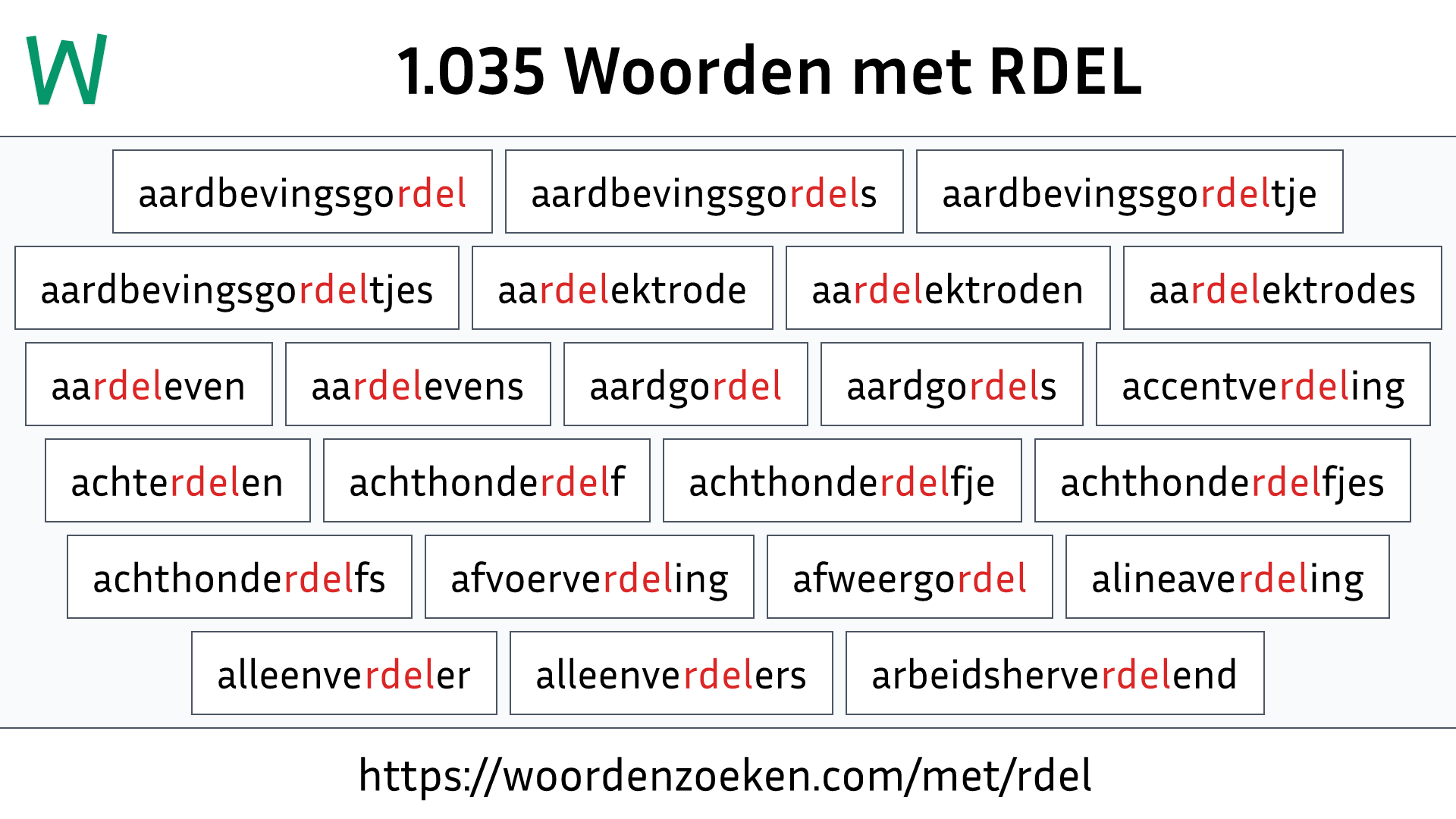 Woorden met RDEL