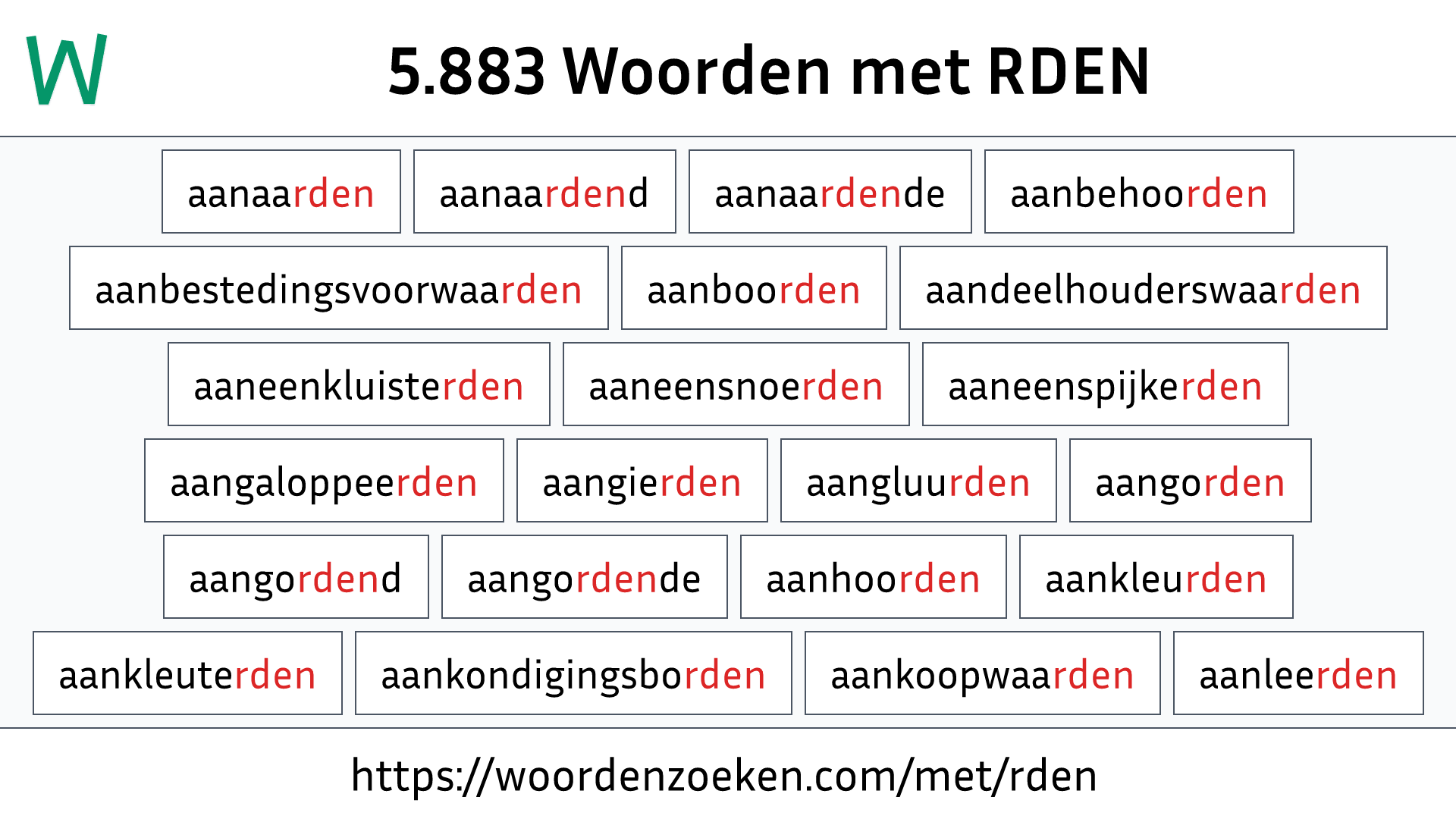 Woorden met RDEN