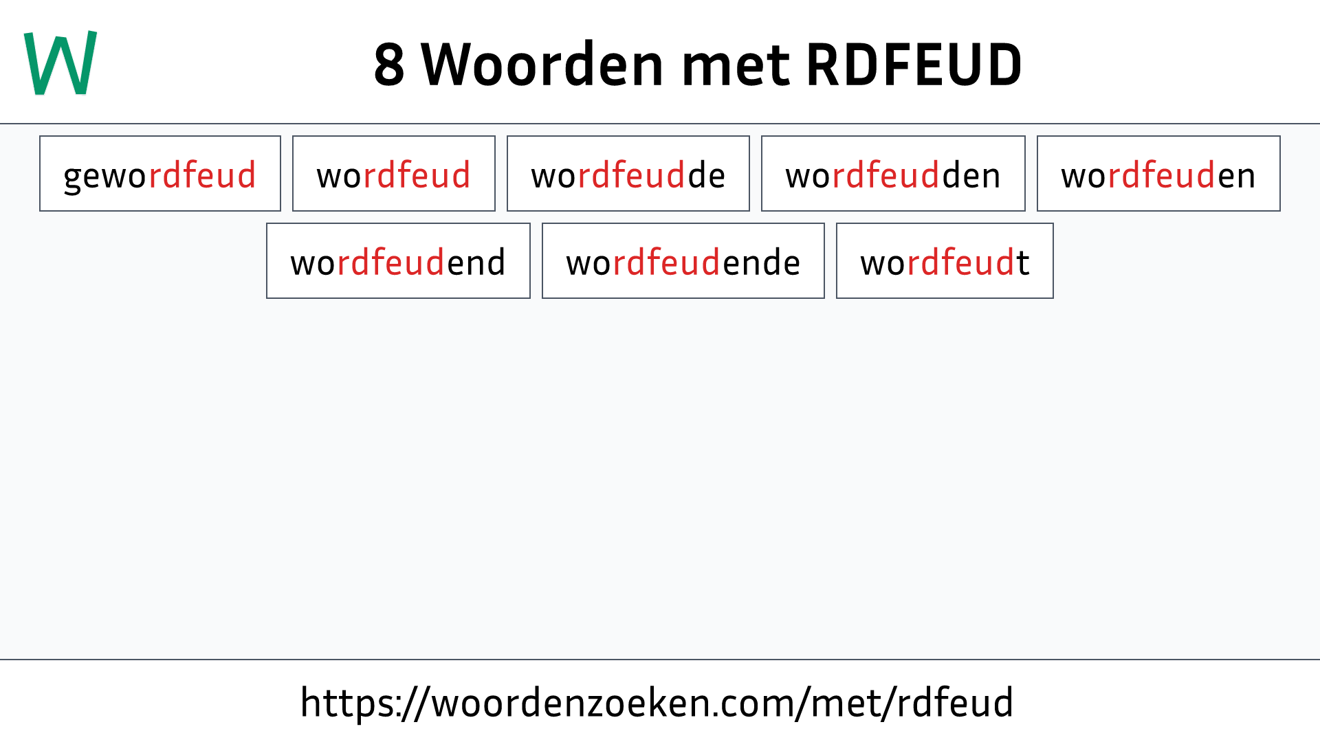 Woorden met RDFEUD