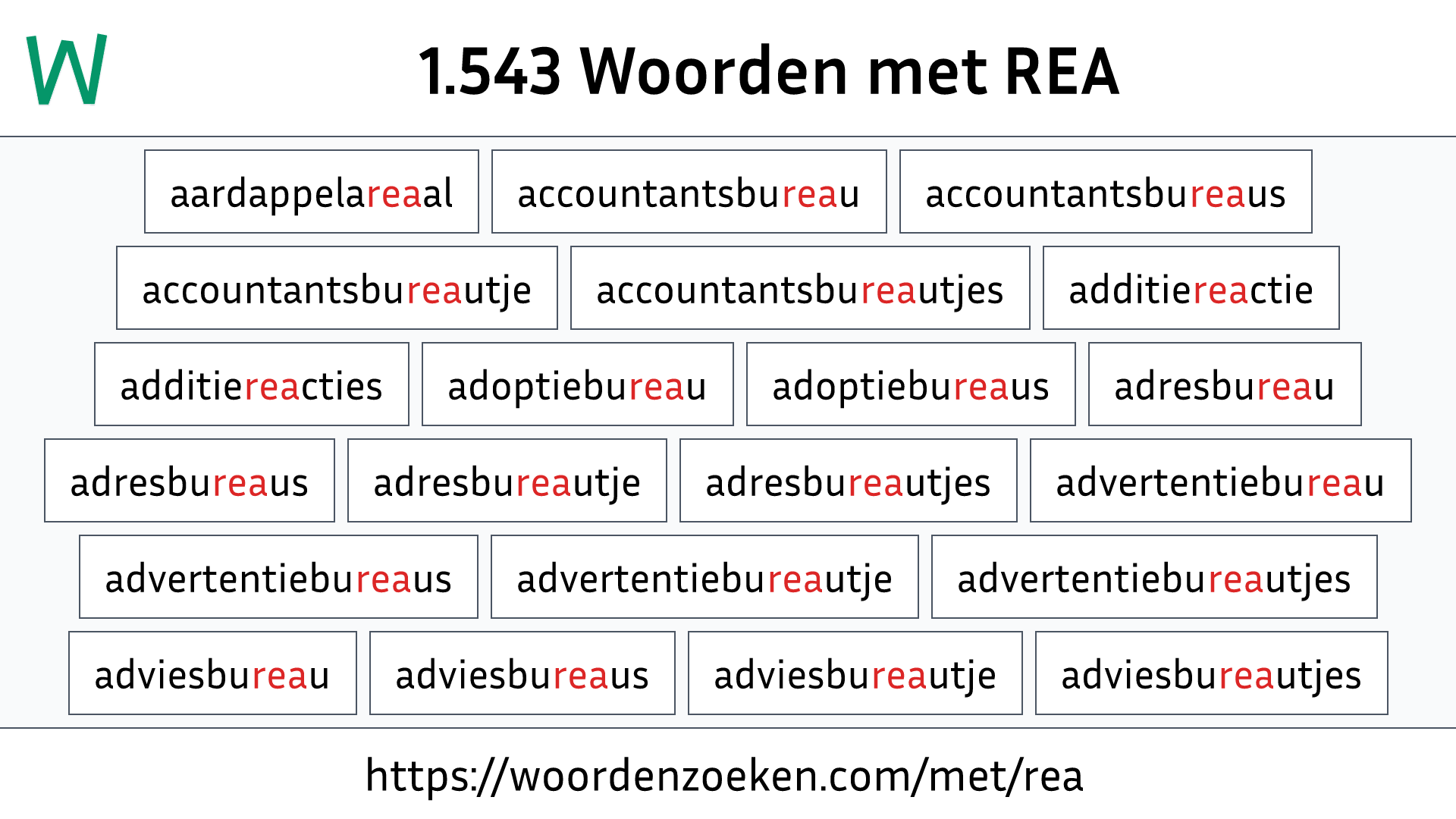 Woorden met REA