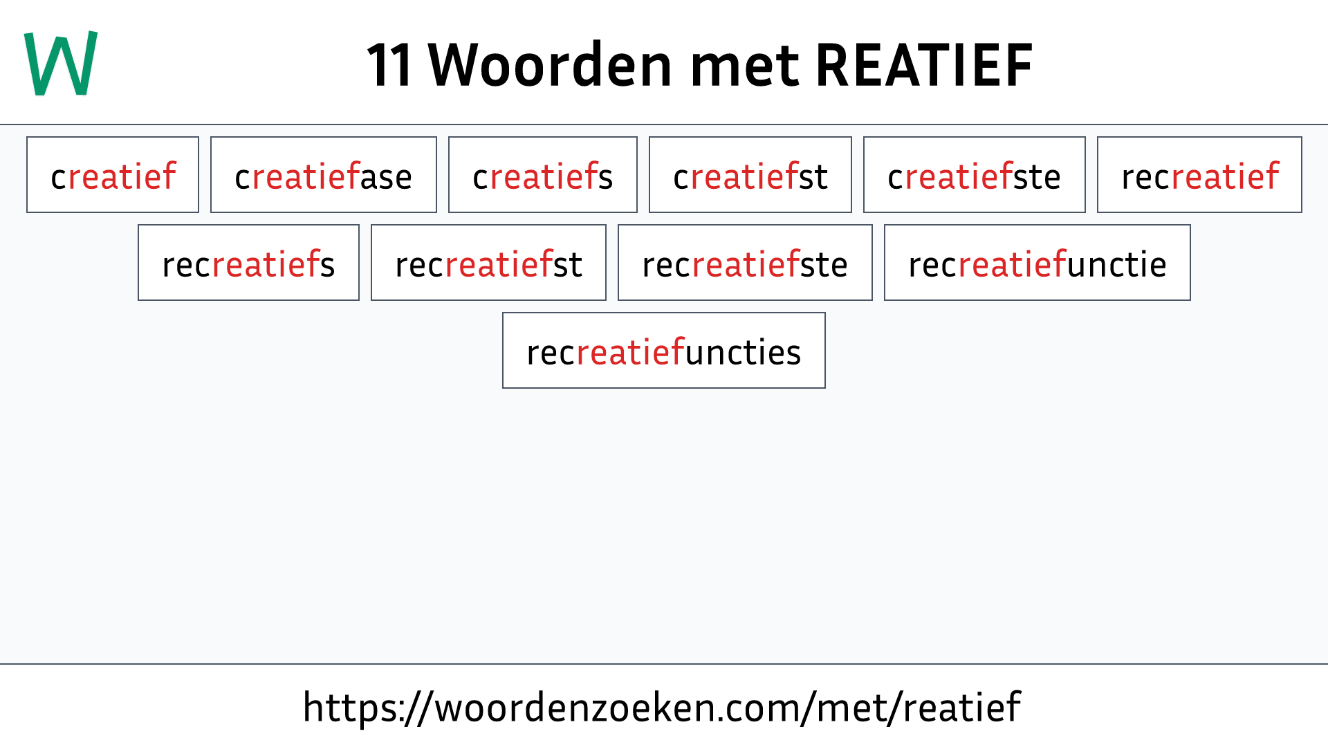 Woorden met REATIEF