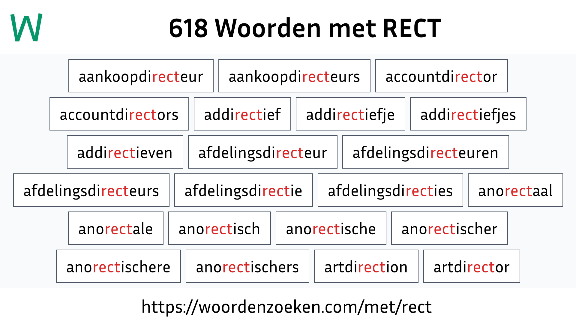 Woorden met RECT