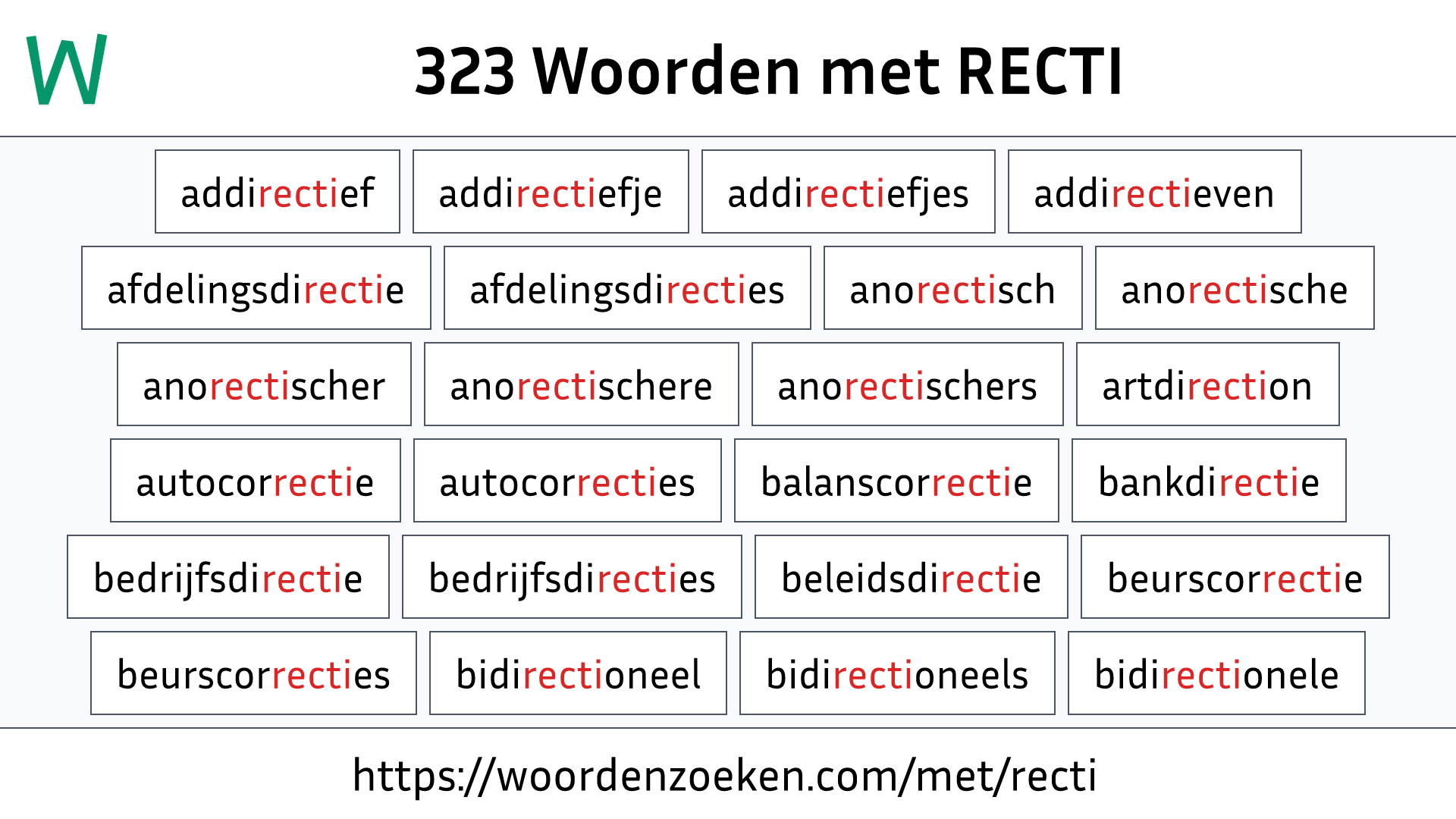 Woorden met RECTI