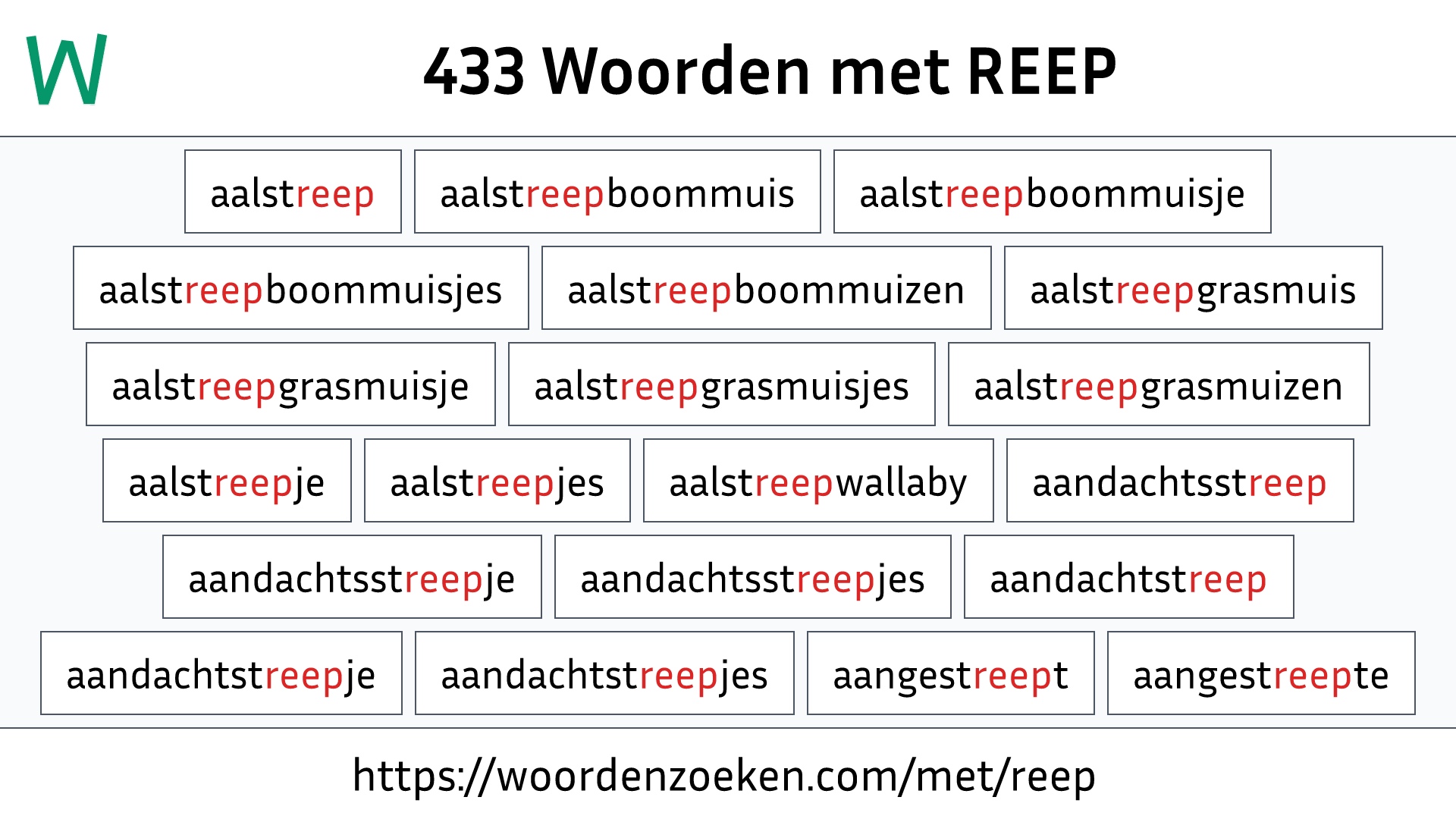 Woorden met REEP