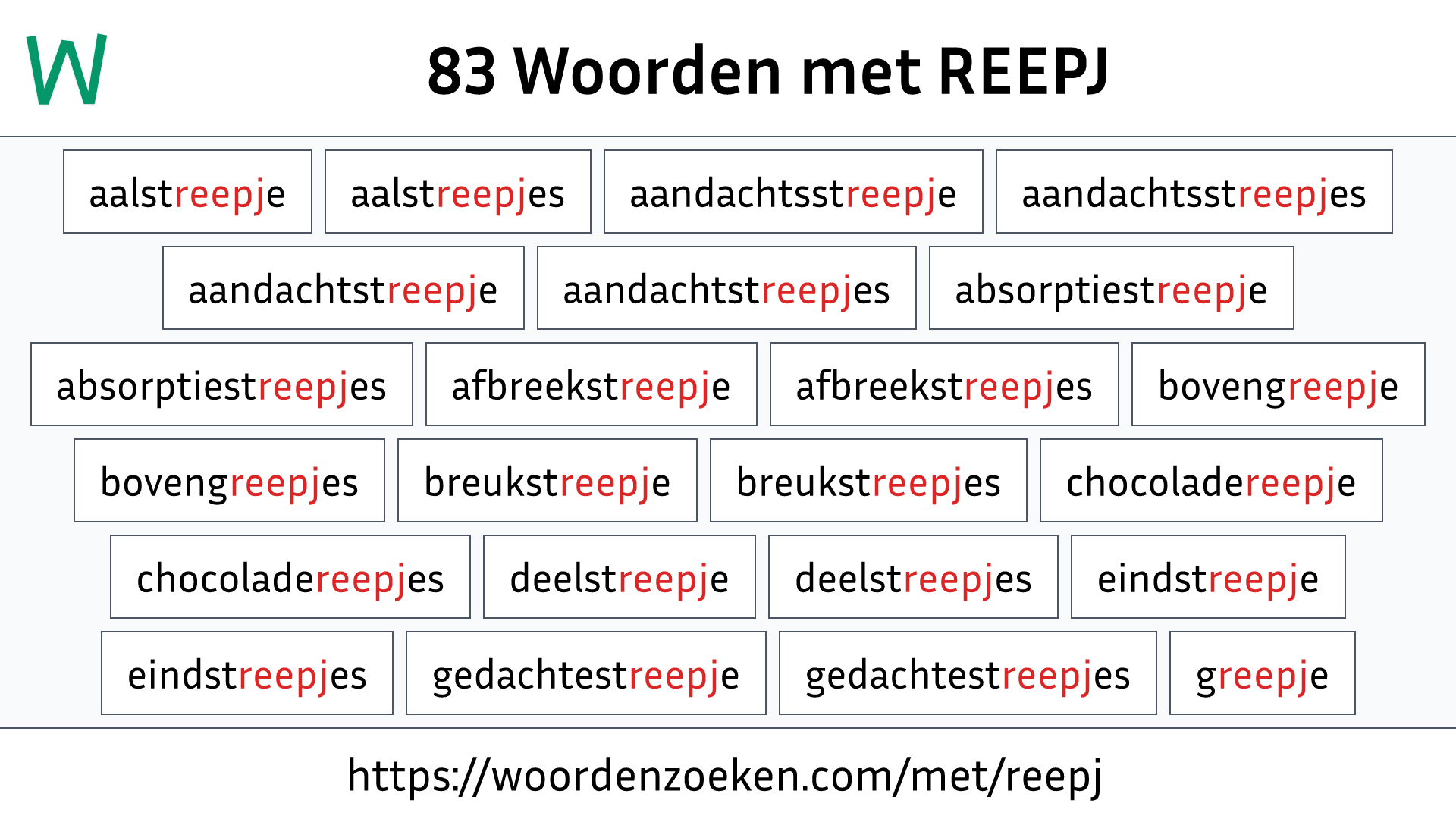 Woorden met REEPJ