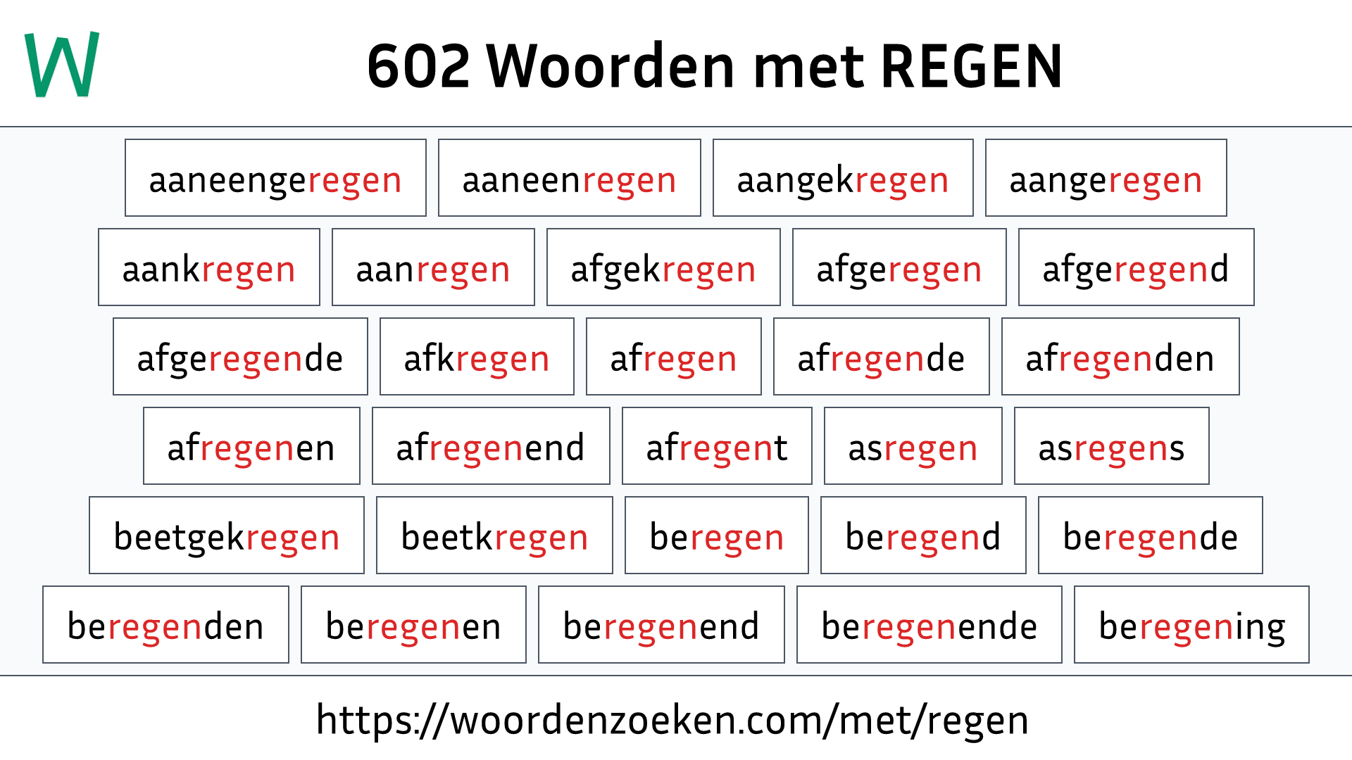 Woorden met REGEN