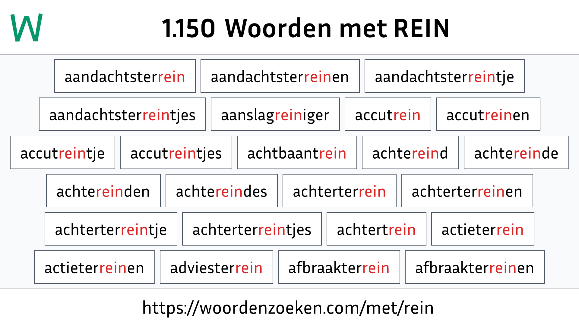 Woorden met REIN