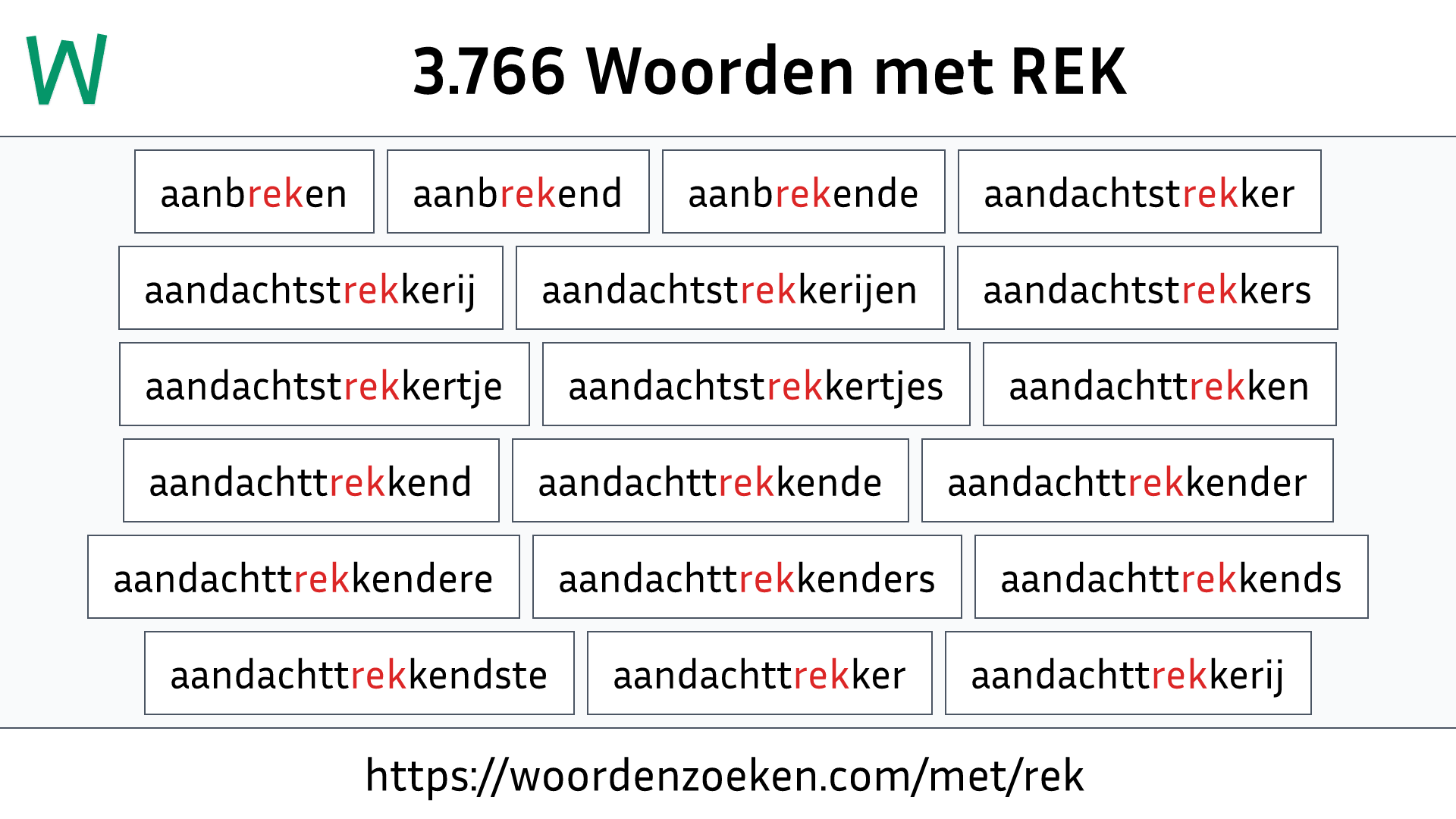 Woorden met REK