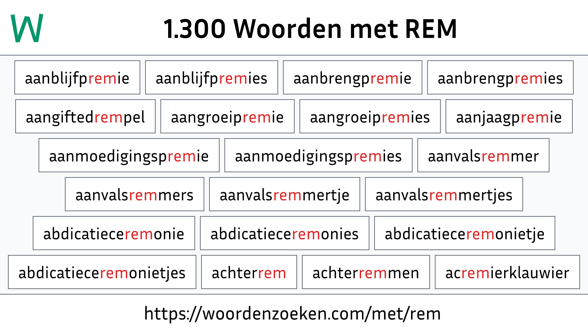 Woorden met REM