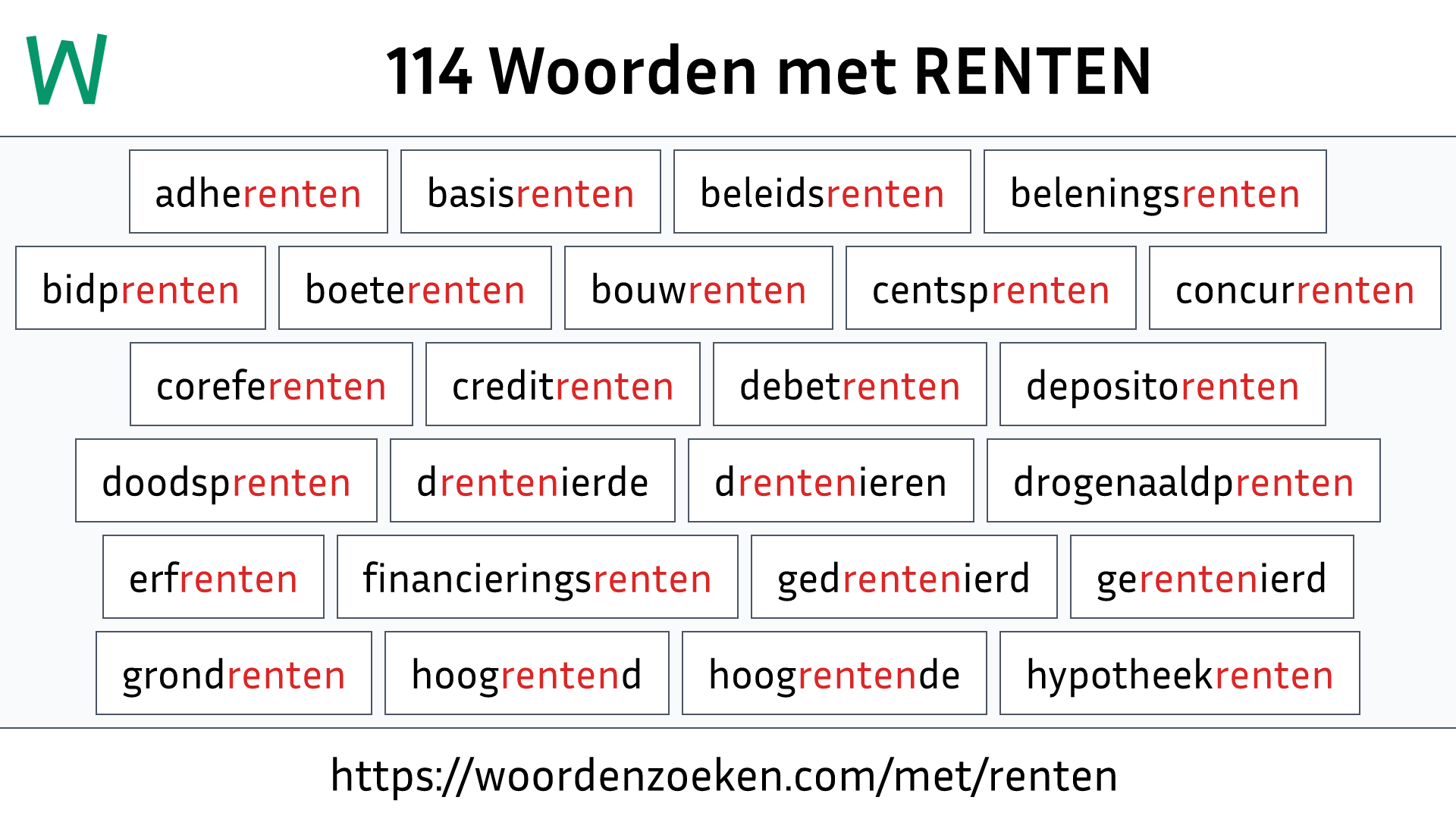 Woorden met RENTEN