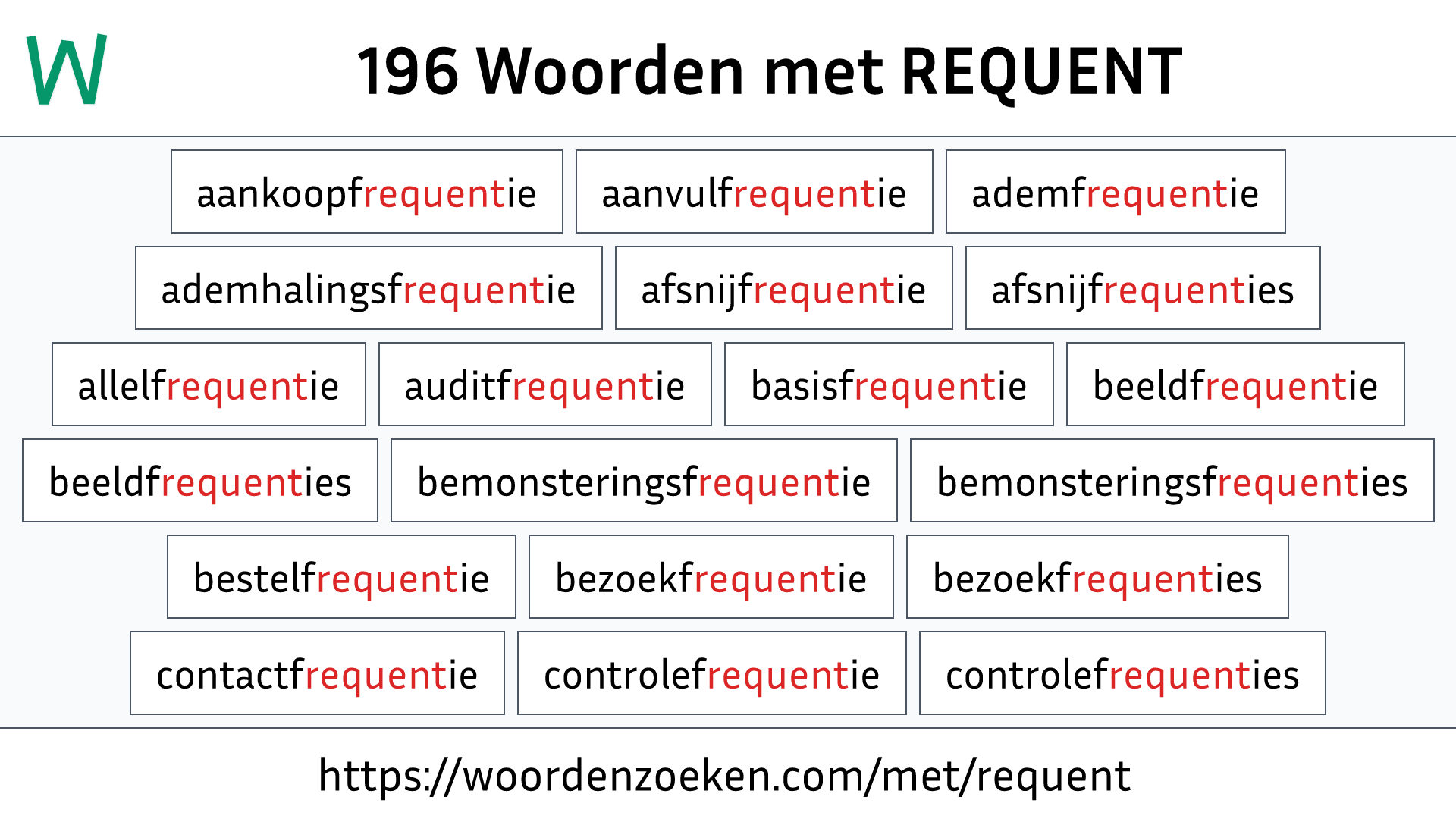 Woorden met REQUENT