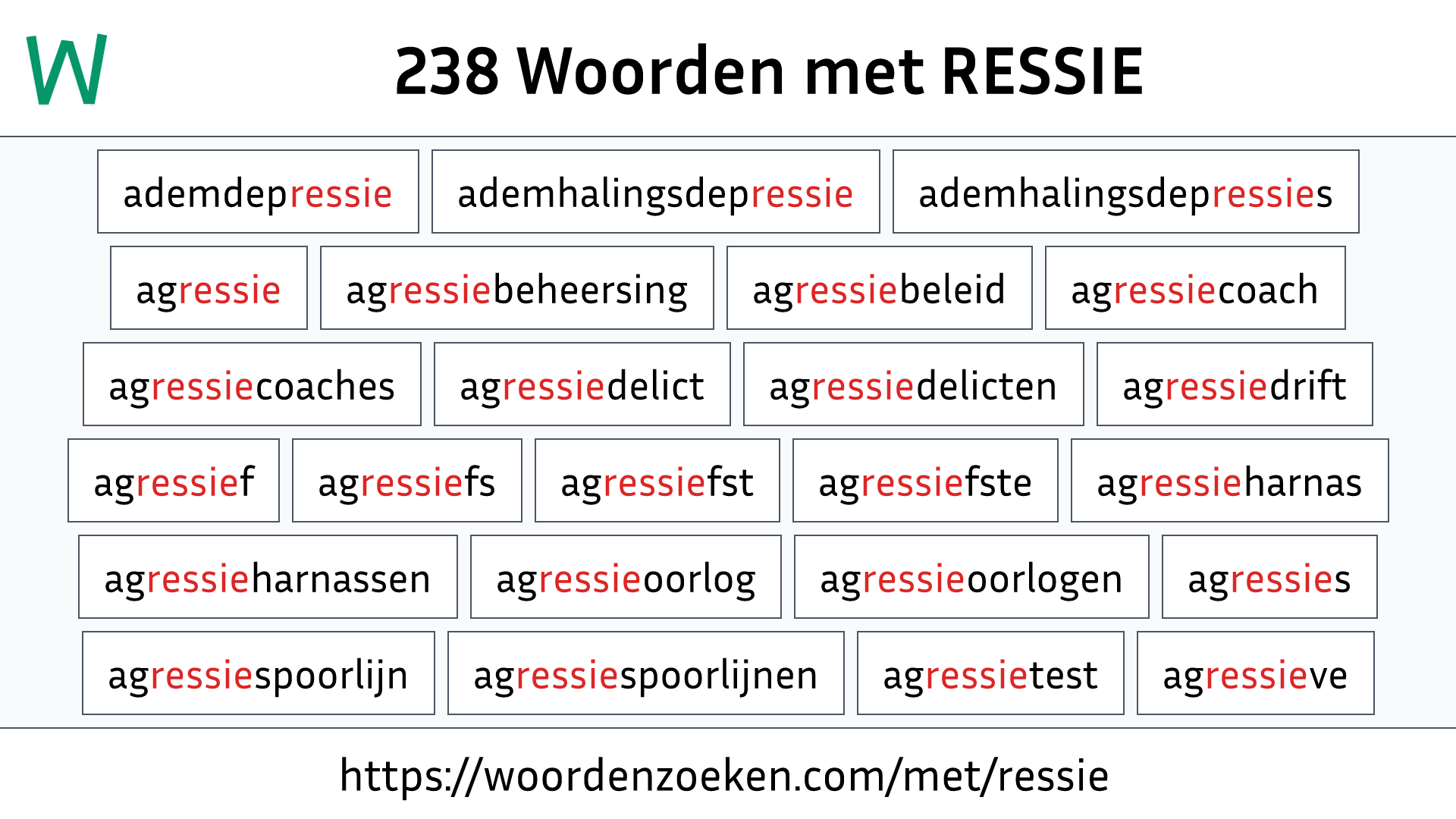 Woorden met RESSIE